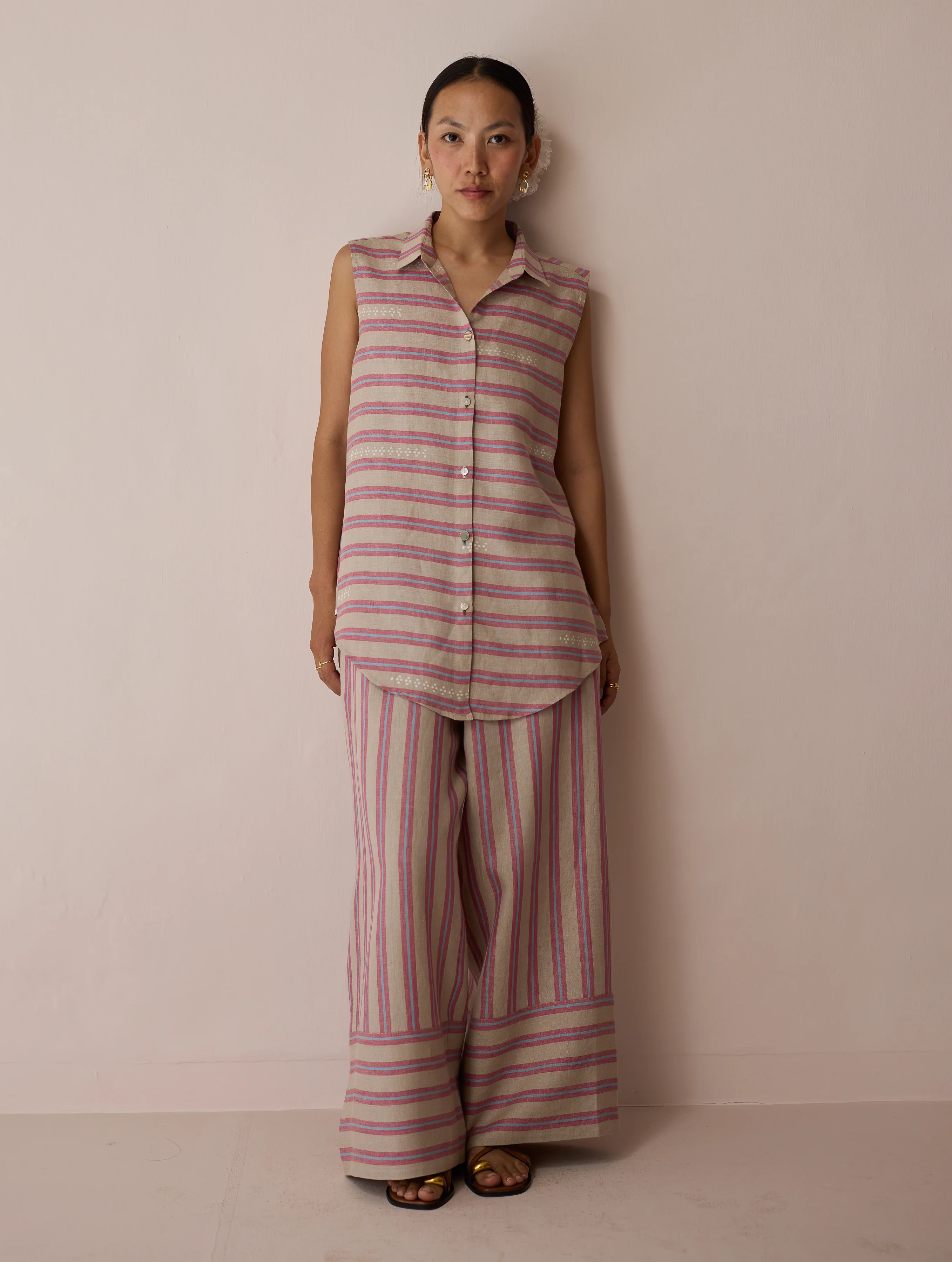 Ello Block-Printed Linen Co-ord Set - Natural - Image 19