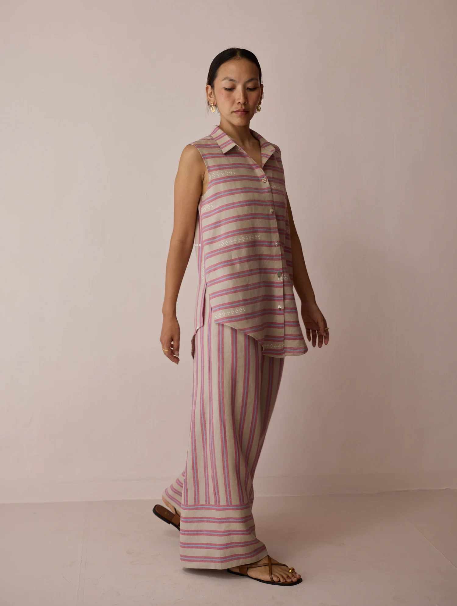 Ello Block-Printed Linen Co-ord Set - Natural - Image 2