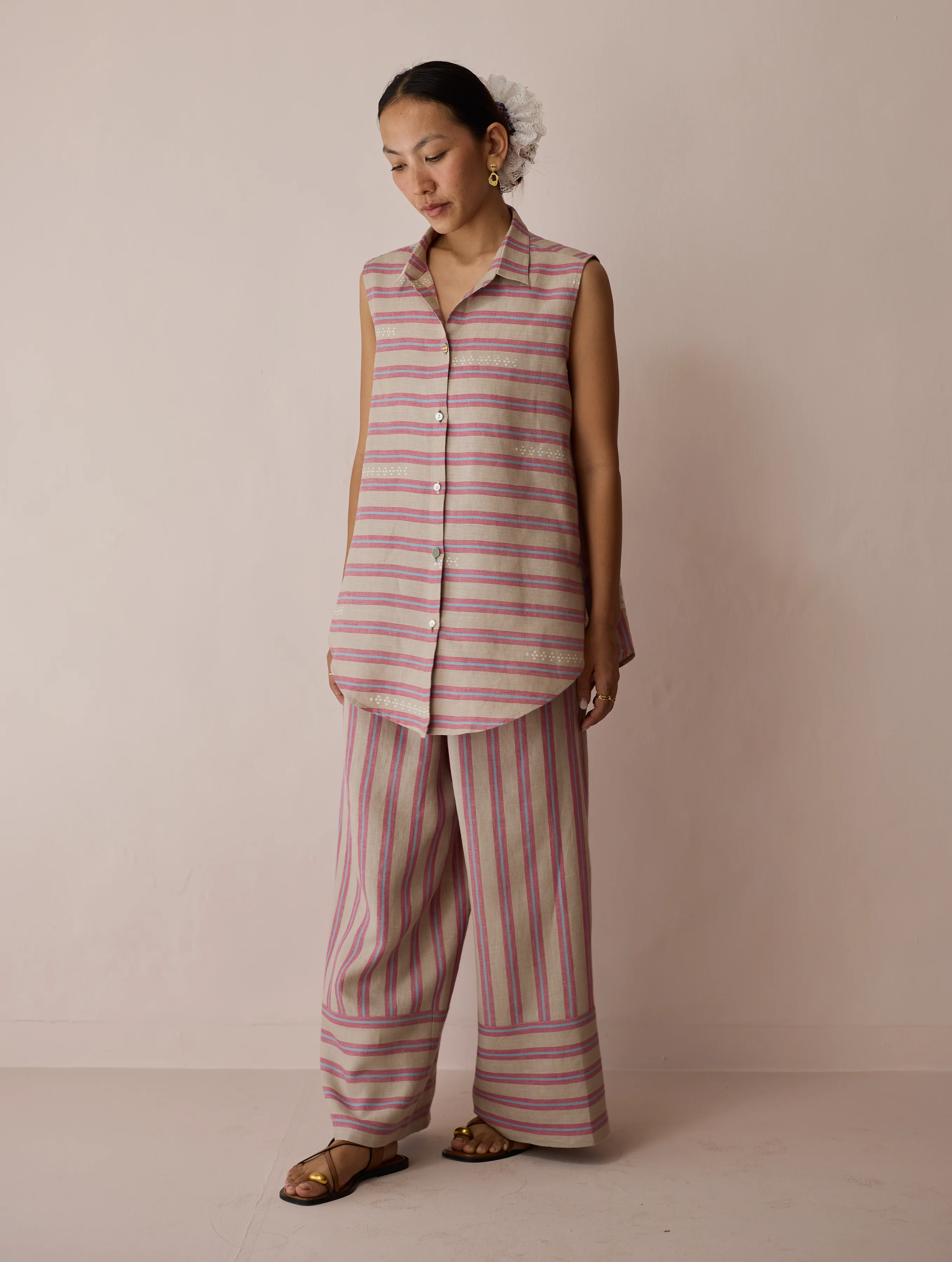 Ello Block-Printed Linen Co-ord Set - Natural - Image 5