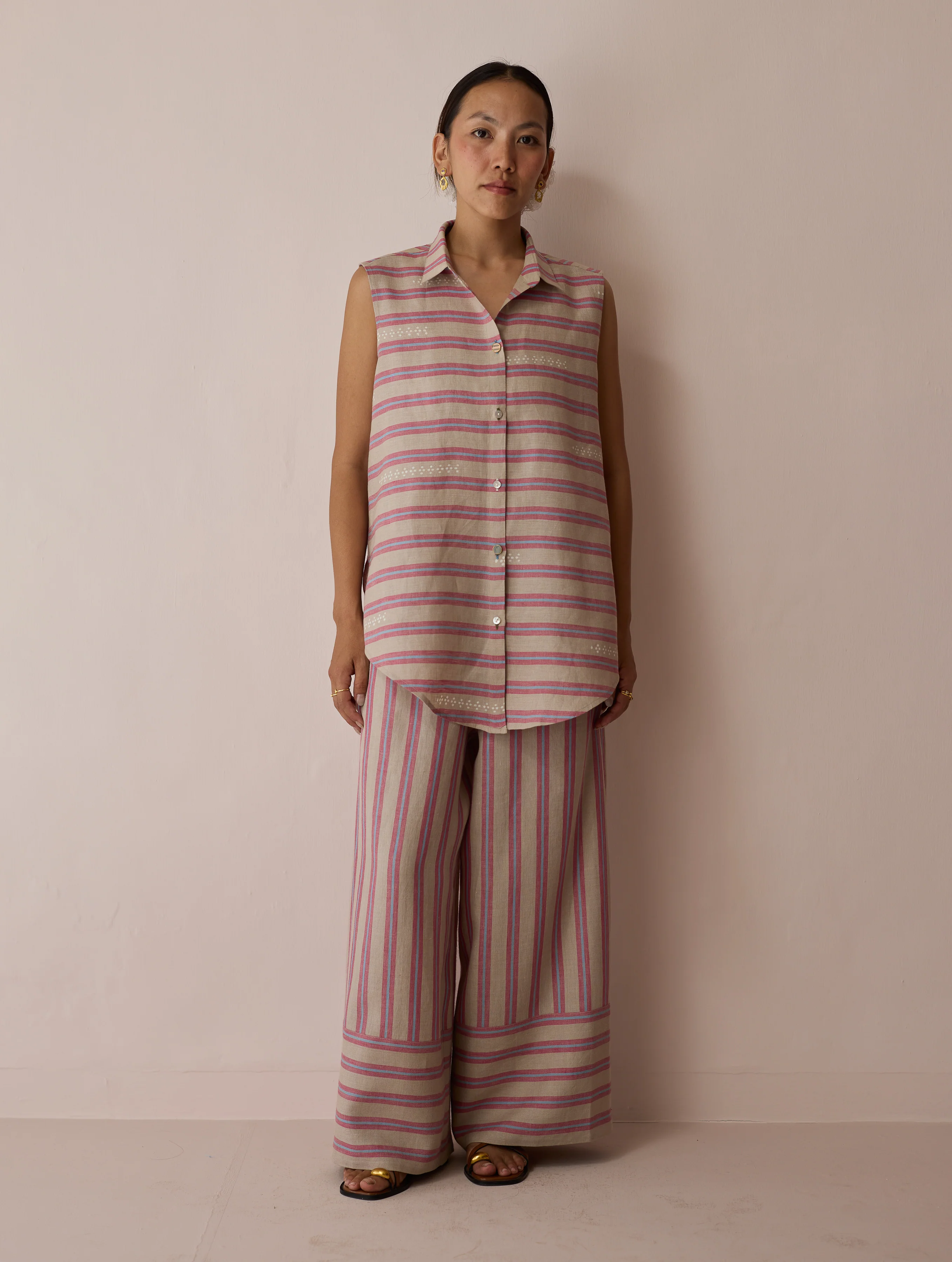 Ello Block-Printed Linen Co-ord Set - Natural - Image 8