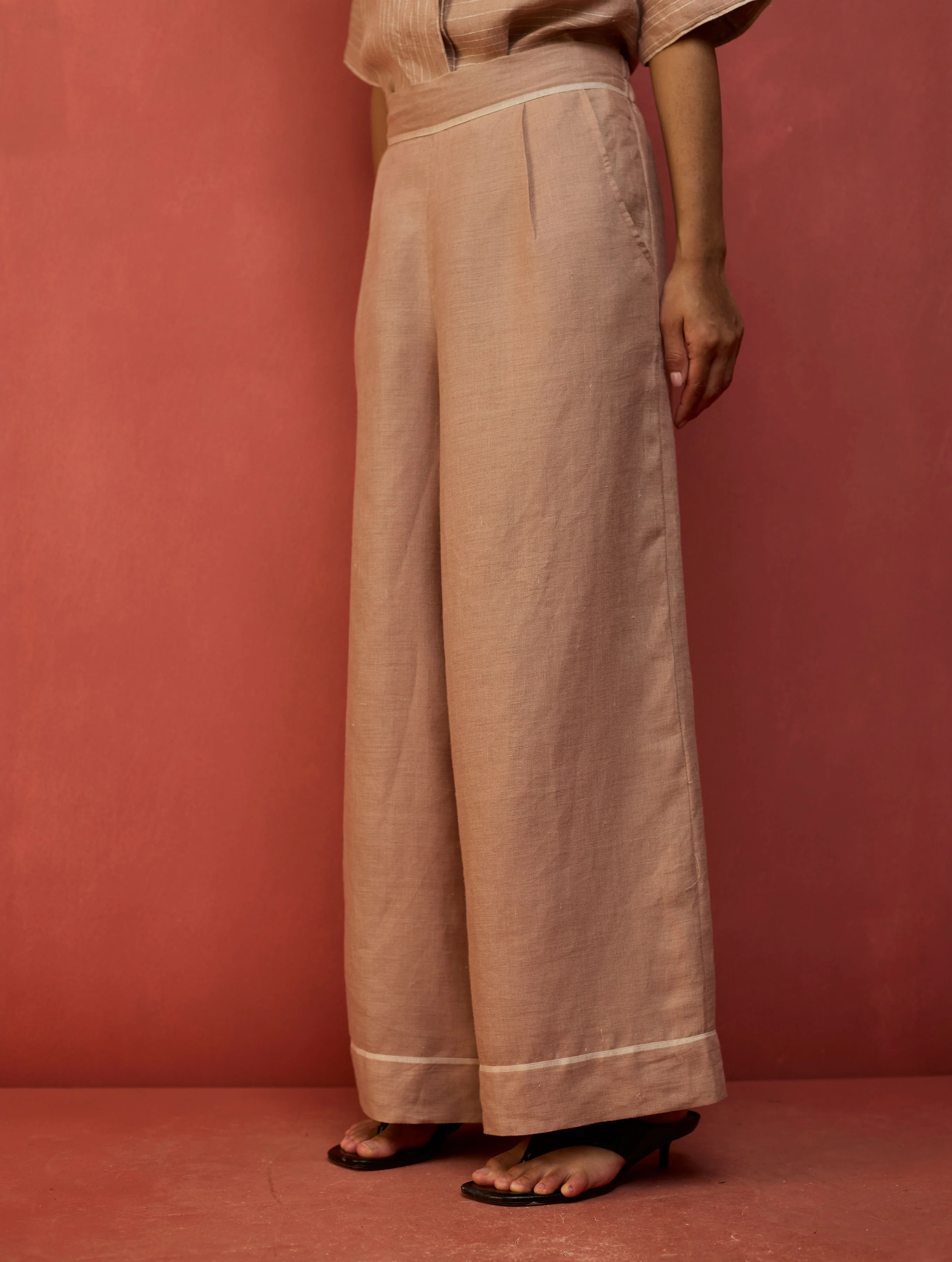 Emma Relaxed Fit Linen Pant - Dusty Rose - Image 5