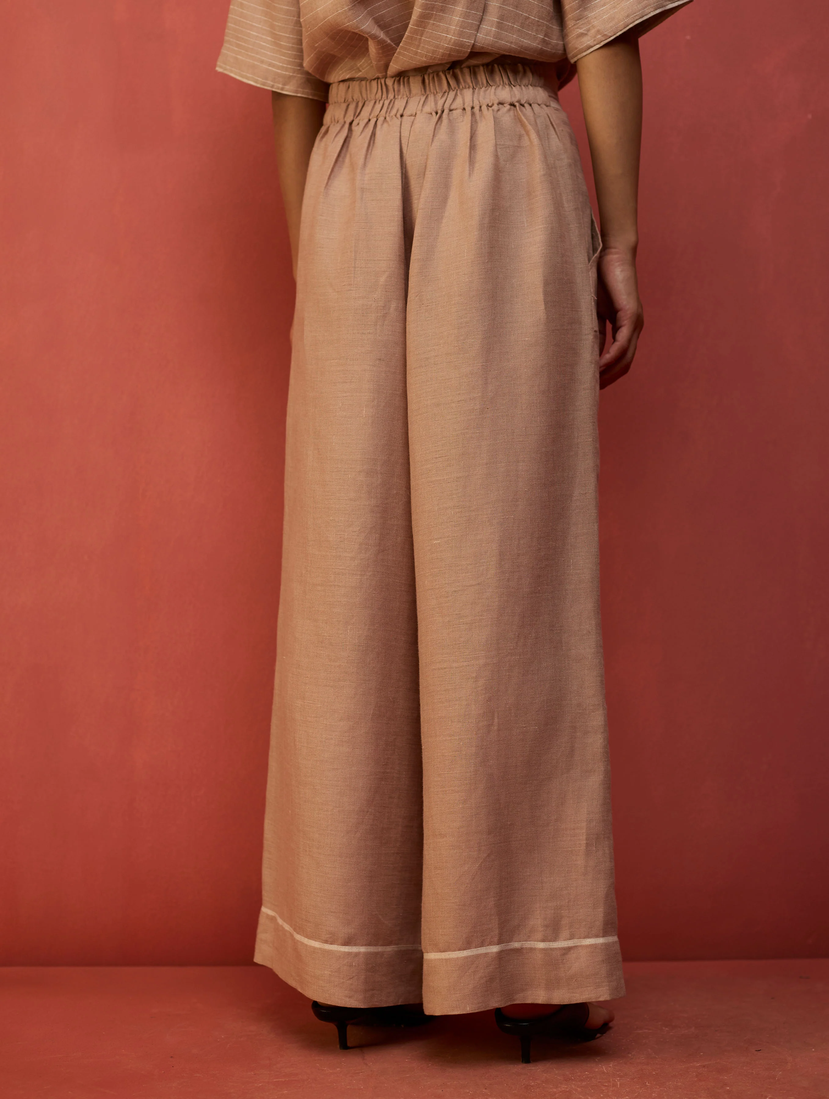 Emma Relaxed Fit Linen Pant - Dusty Rose - Image 7