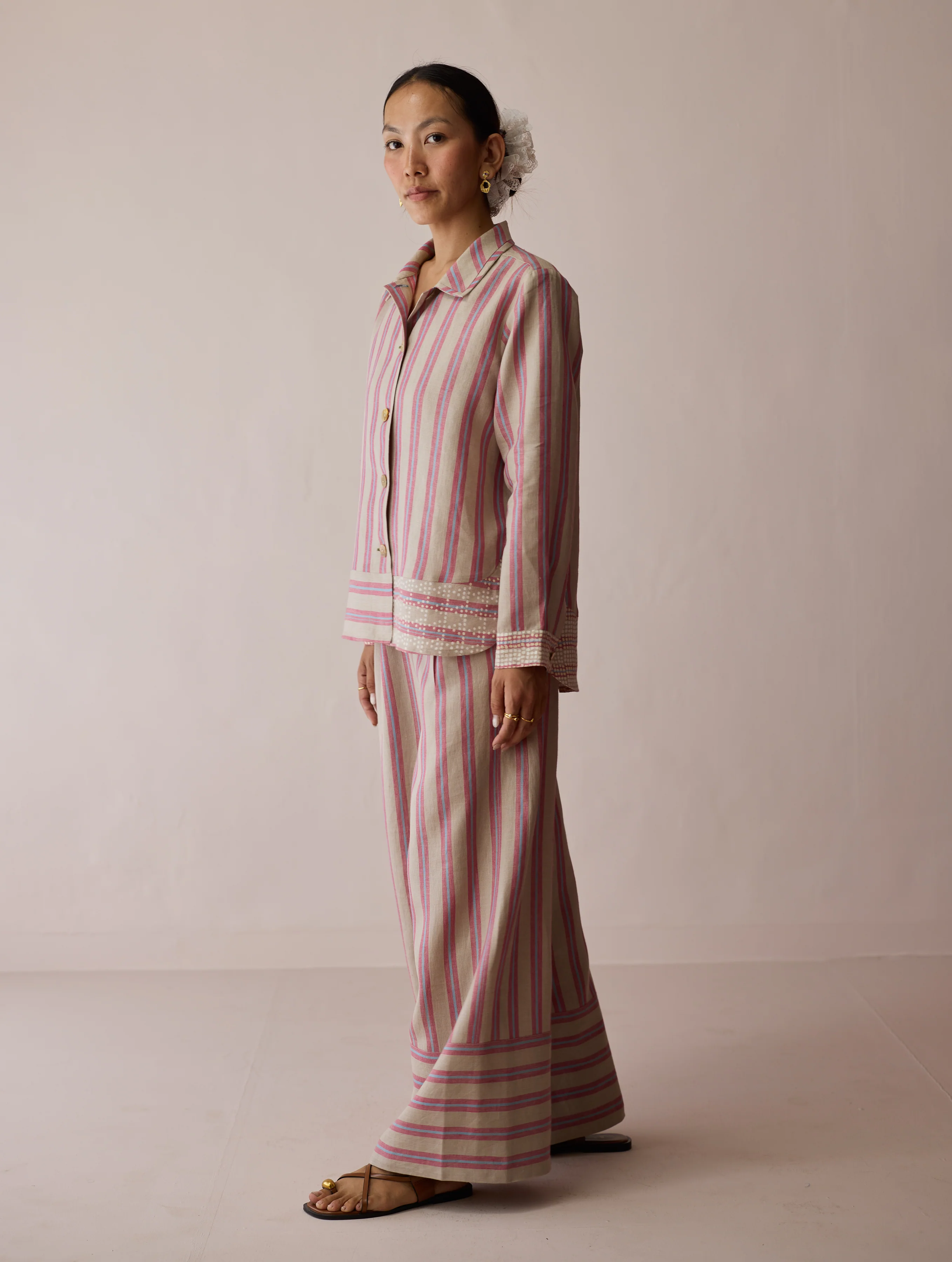 Erra Block-Printed Linen Co-ord Set - Natural - Image 10