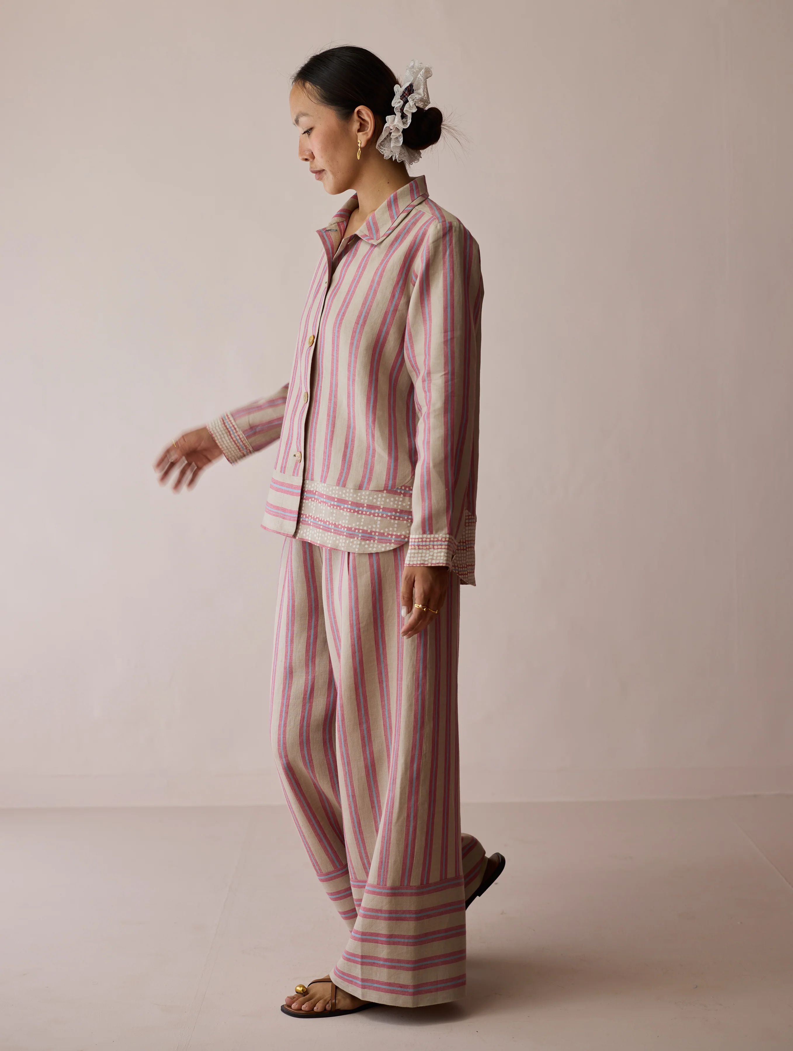 Erra Block-Printed Linen Co-ord Set - Natural - Image 15