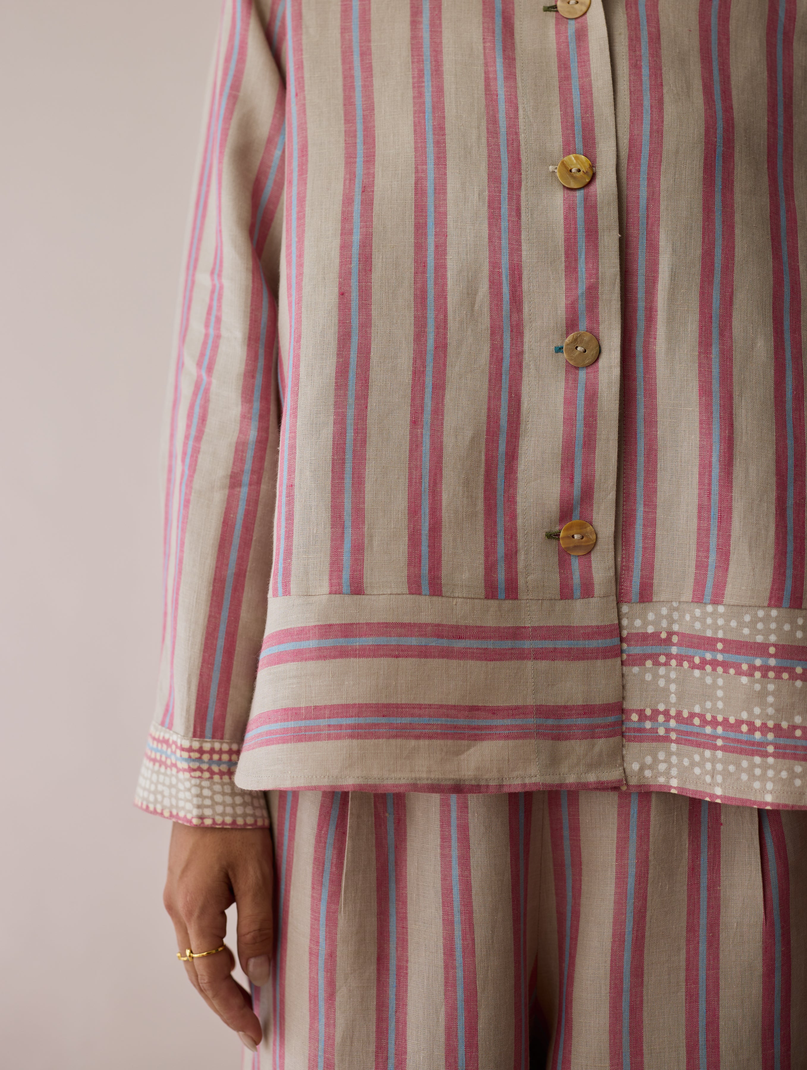 Erra Block-Printed Linen Co-ord Set - Natural - Image 16