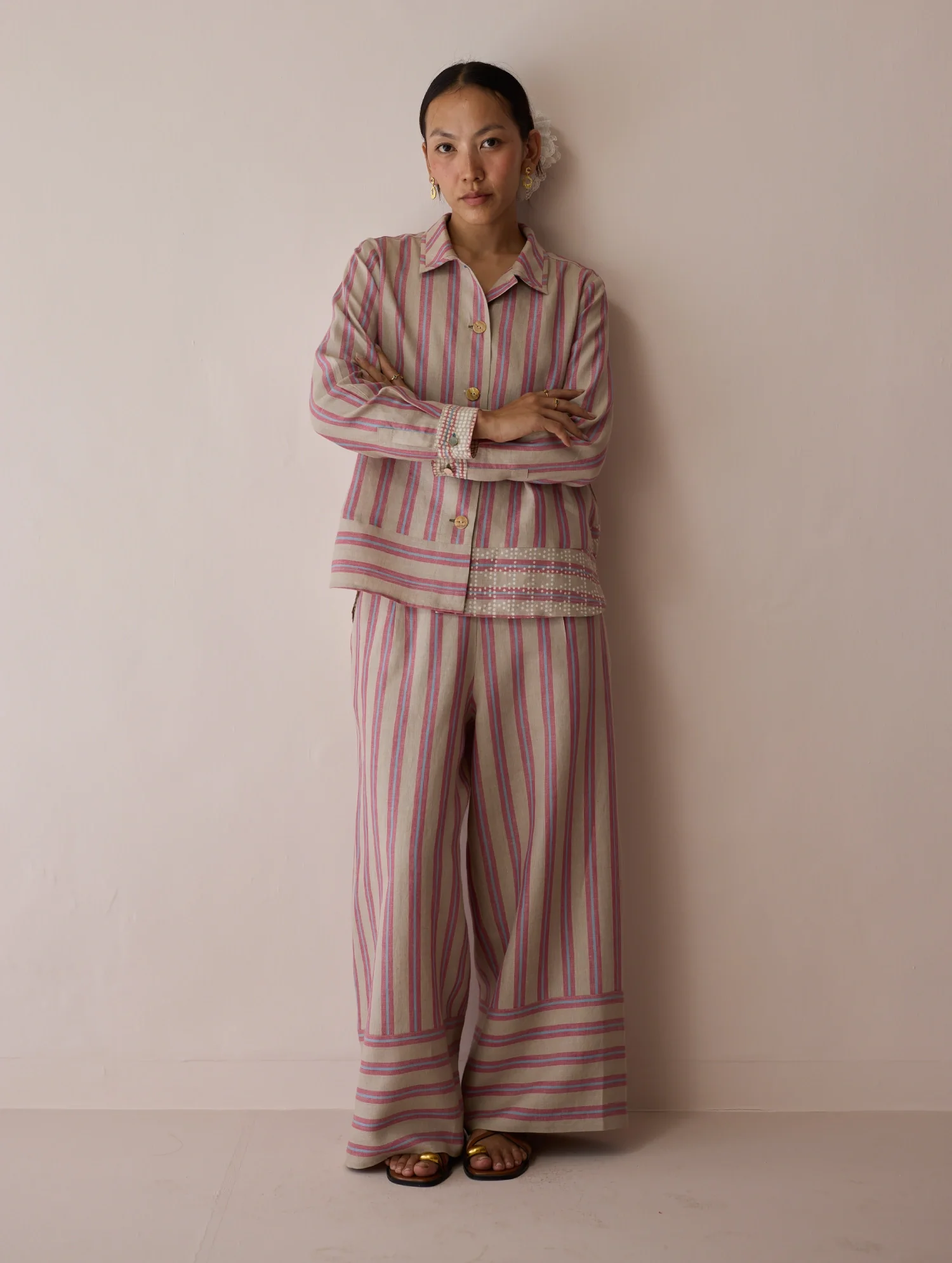 Erra Block-Printed Linen Co-ord Set - Natural - Image 2