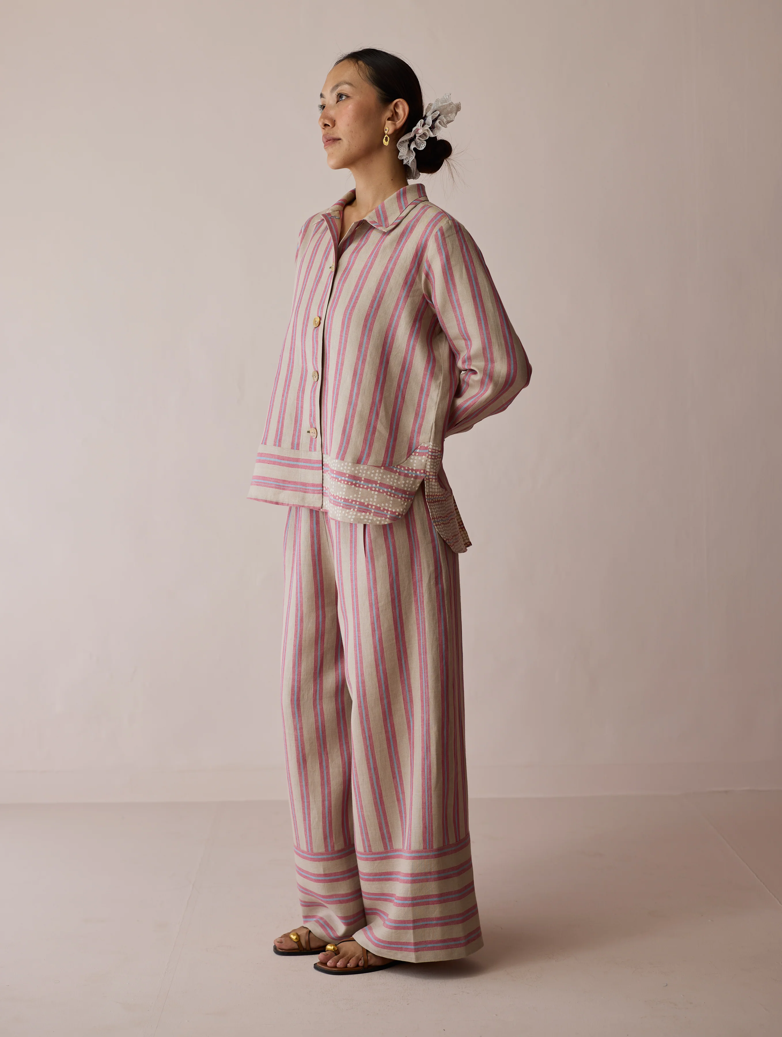Erra Block-Printed Linen Co-ord Set - Natural - Image 5