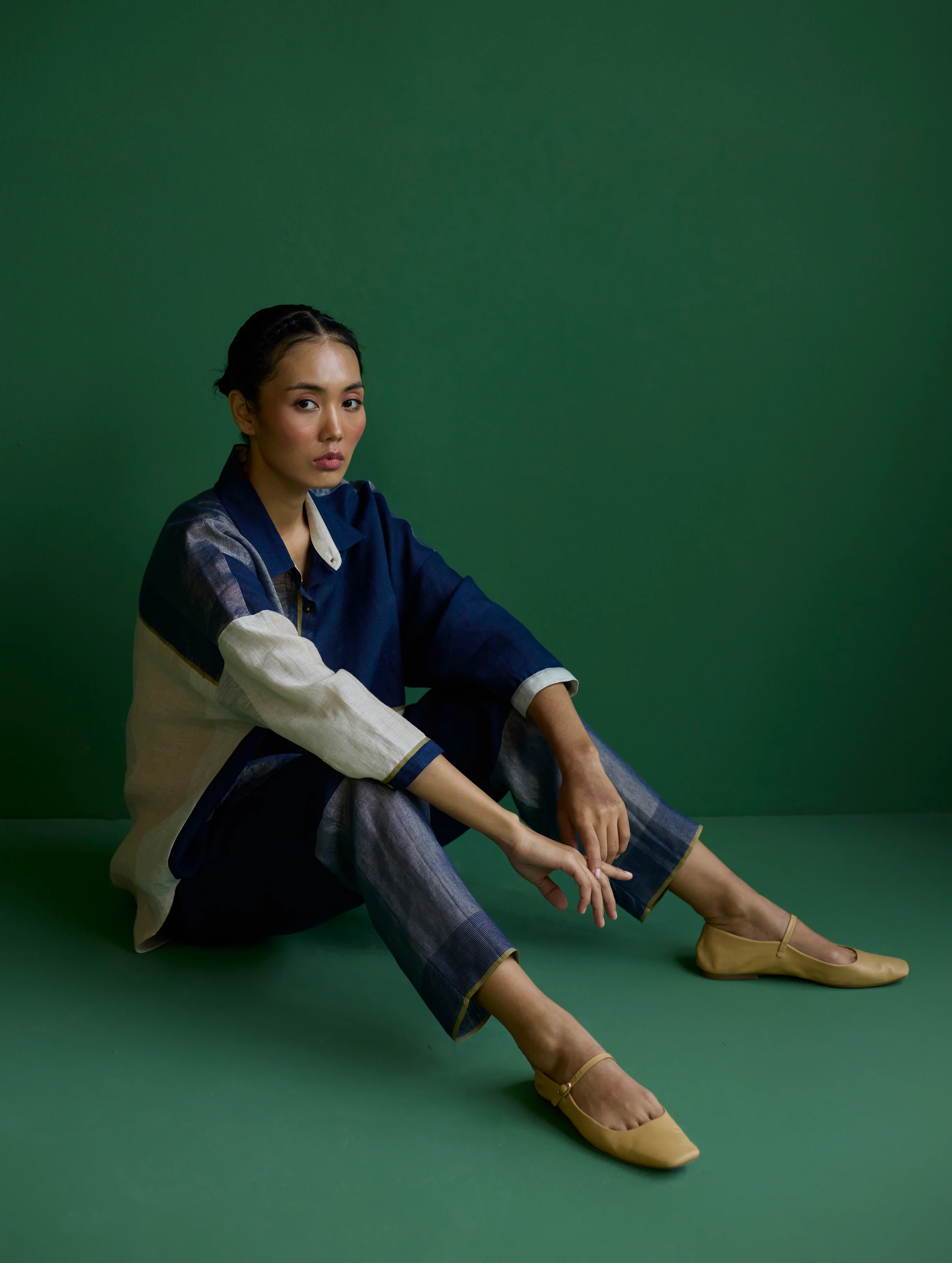 Esha Color-Blocked Shirt - Navy - Image 6