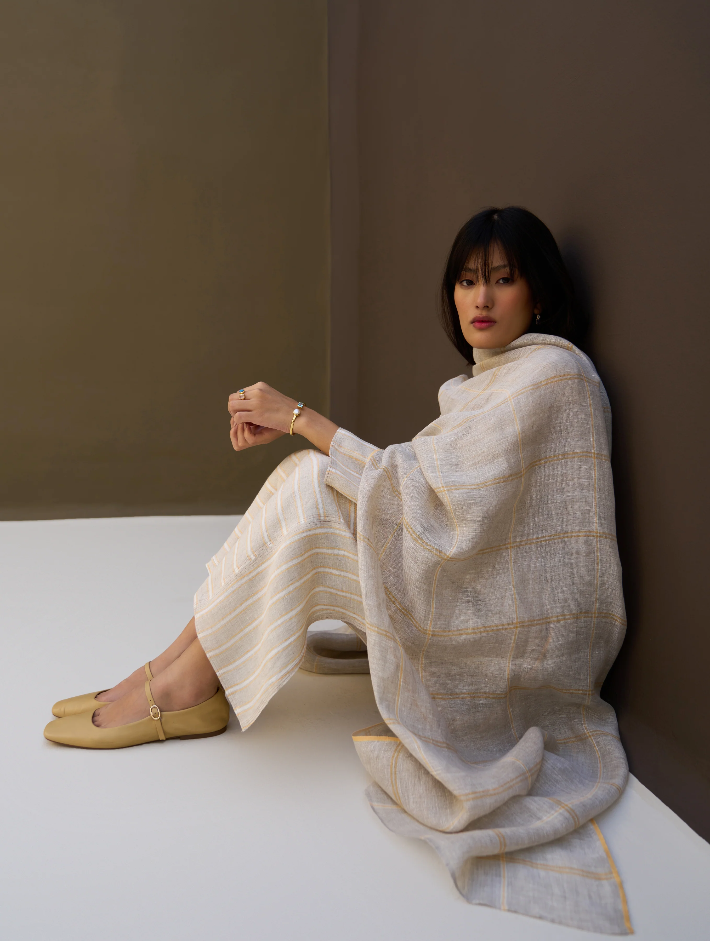Ezra Striped Linen Kurta Set - Natural - Image 11
