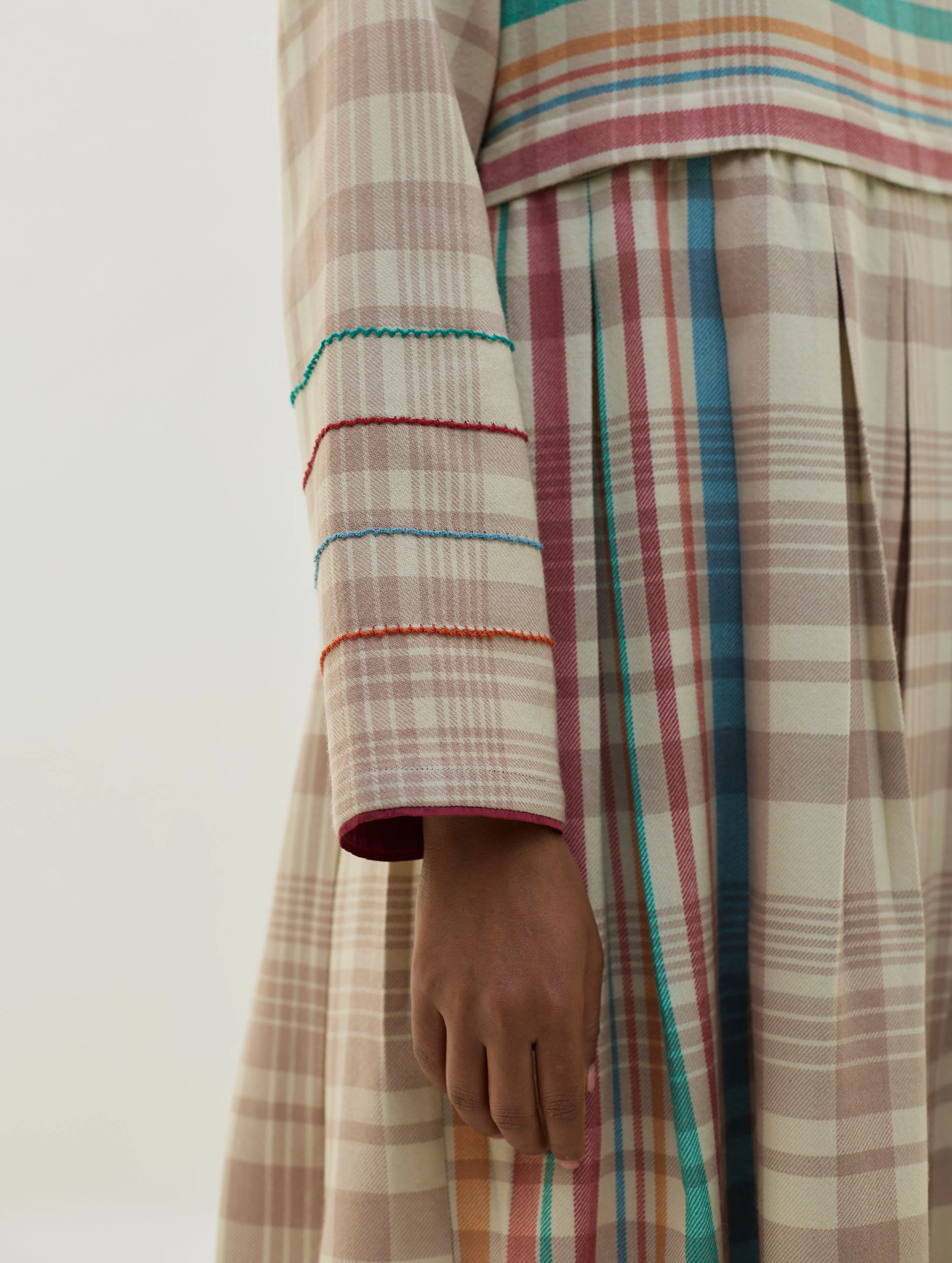 Fiona Merino Wool Pleated Dress - Beige - Image 10