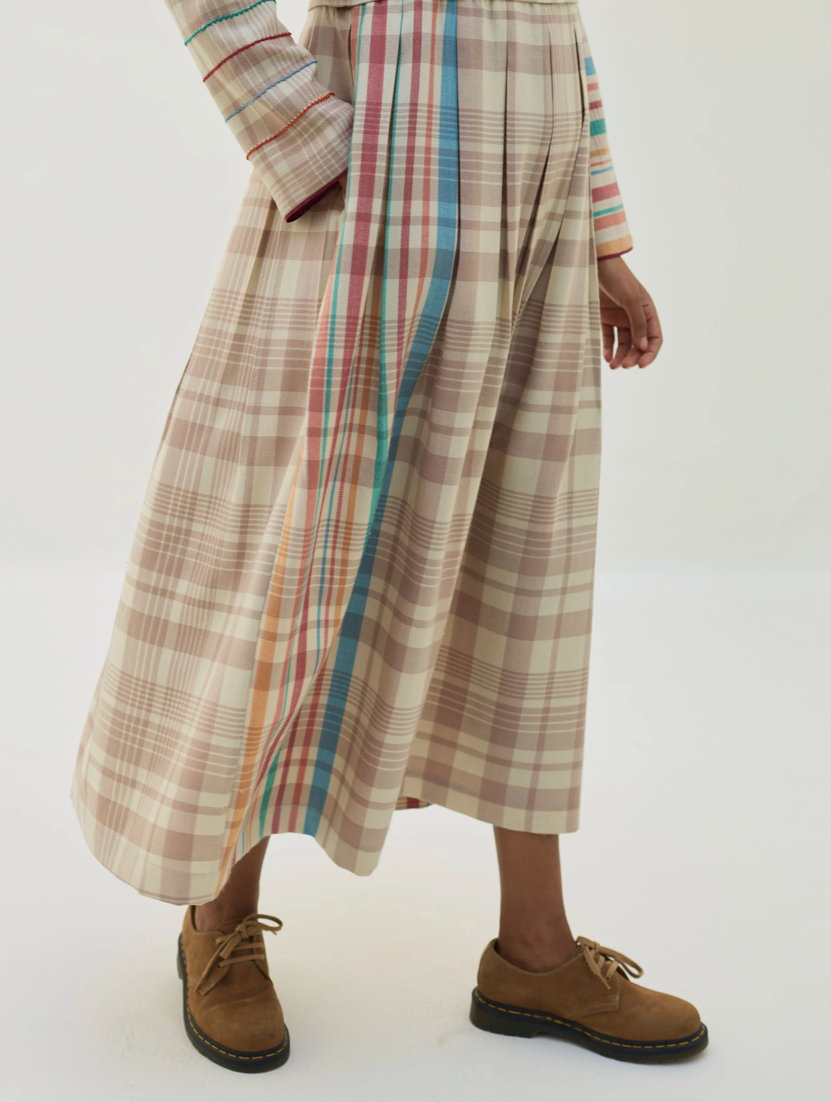 Fiona Merino Wool Pleated Dress - Beige - Image 6