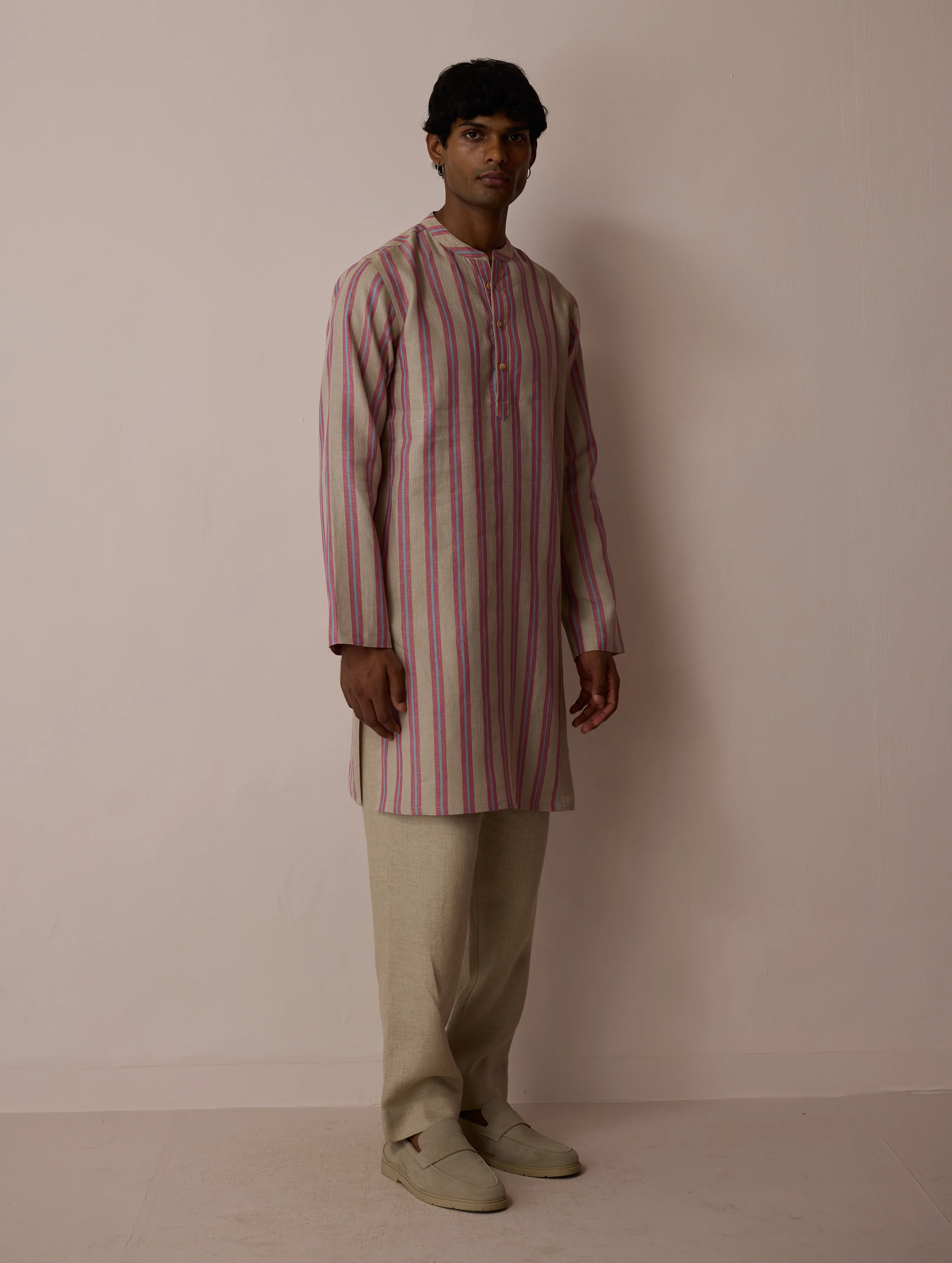 Haka Patchwork Linen Kurta - Natural - Image 10