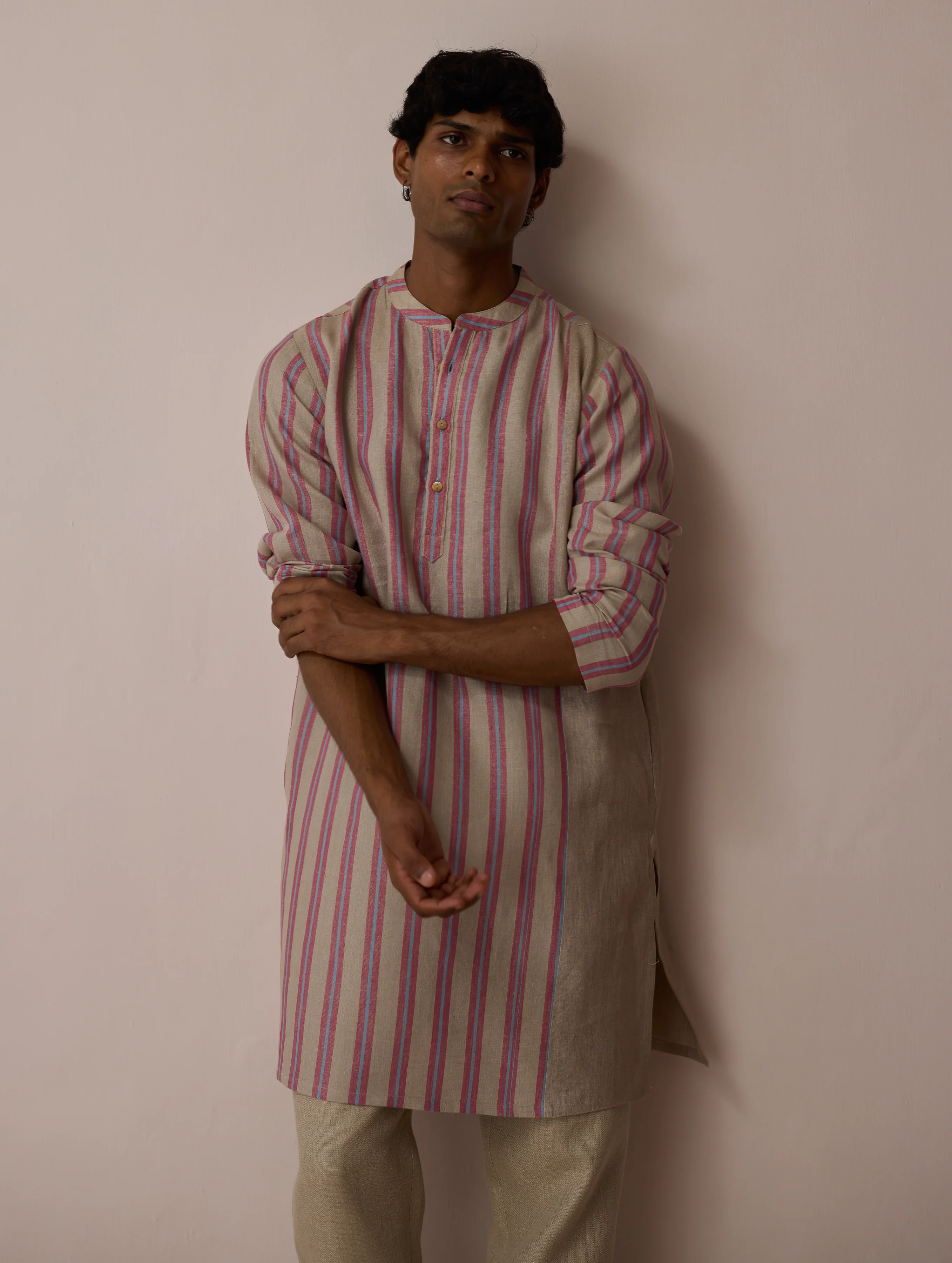 Haka Patchwork Linen Kurta - Natural - Image 5