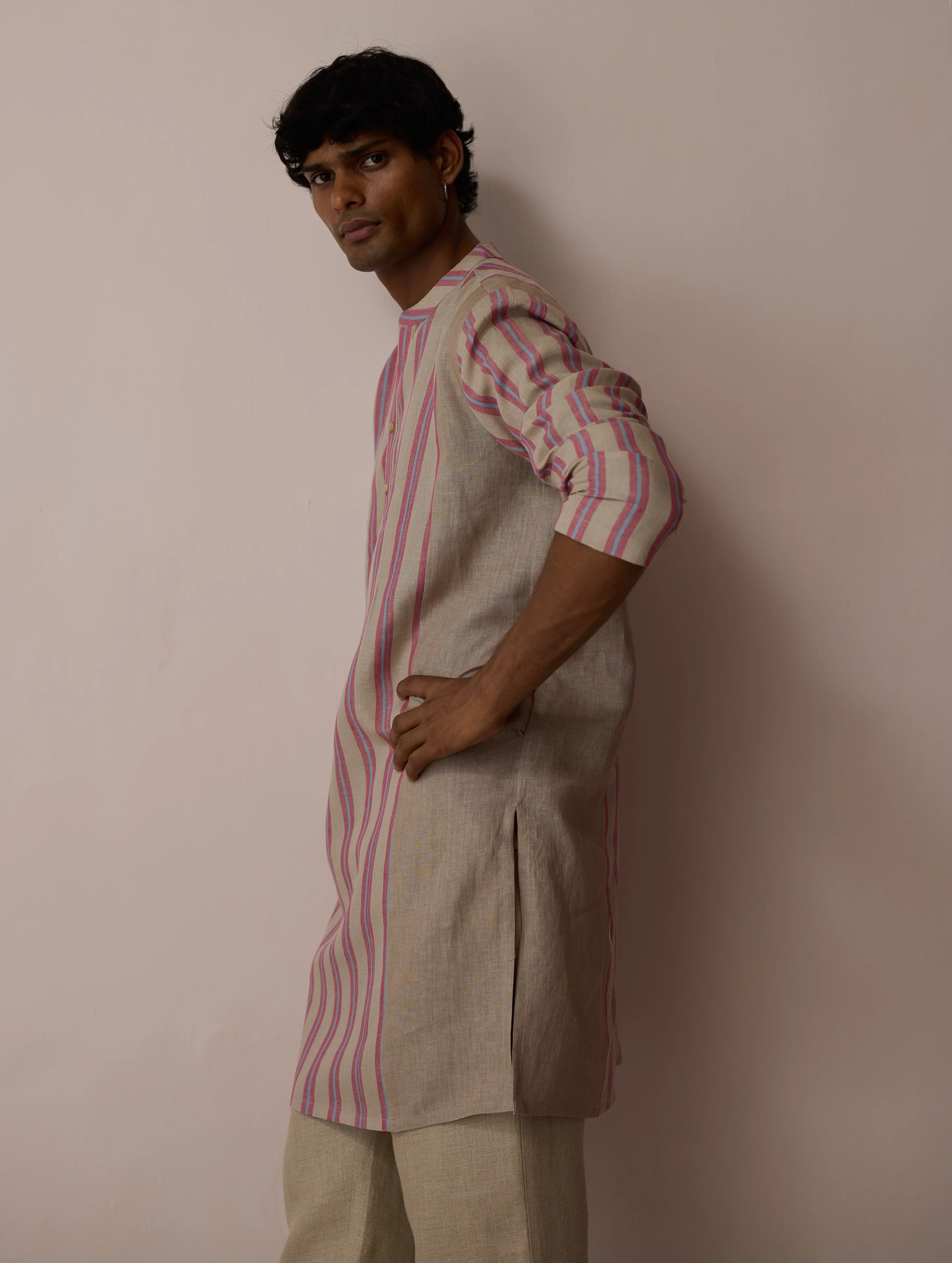 Haka Patchwork Linen Kurta - Natural - Image 6