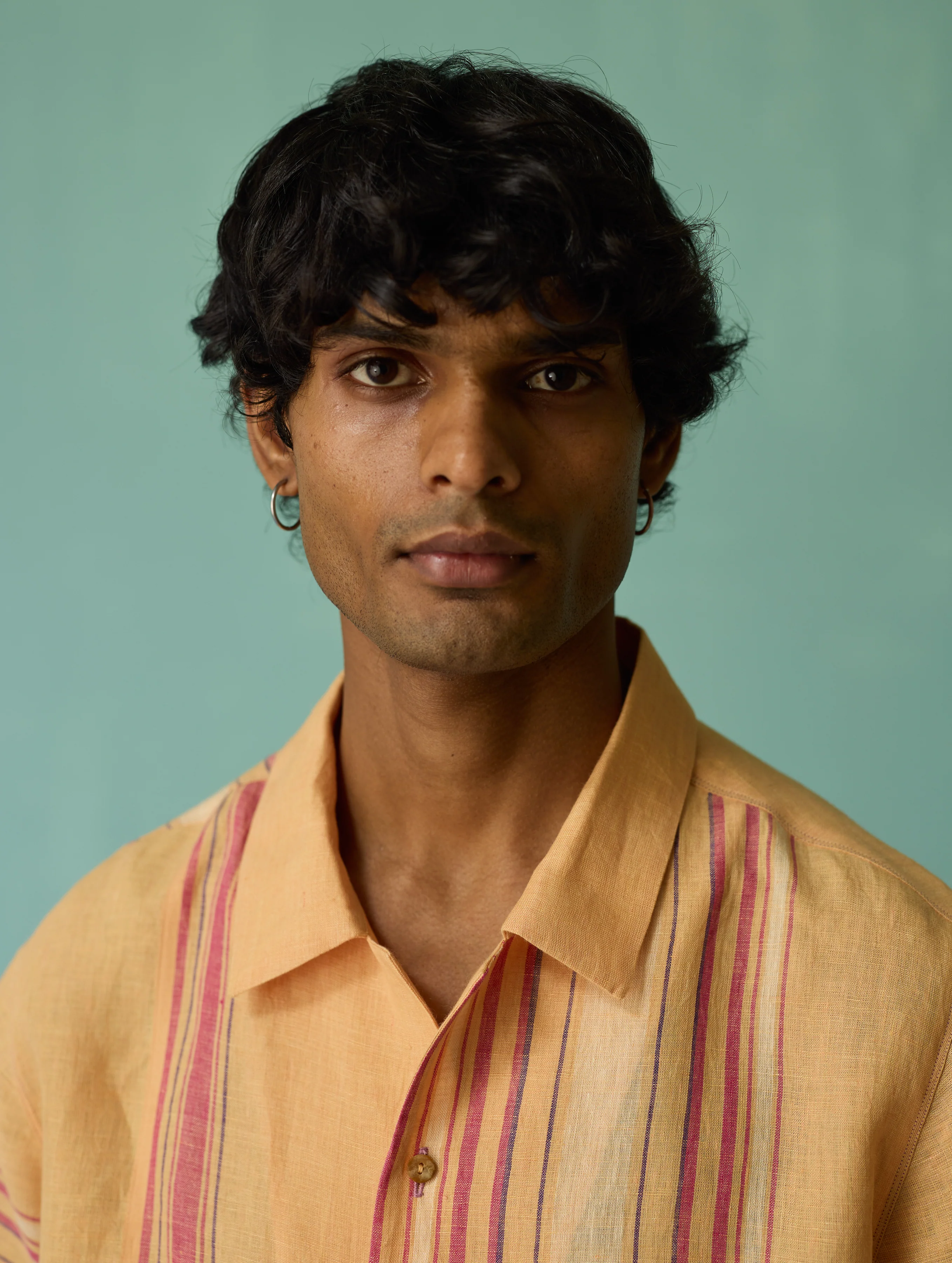 Heath Camp Collar Linen Shirt - Apricot - Image 4