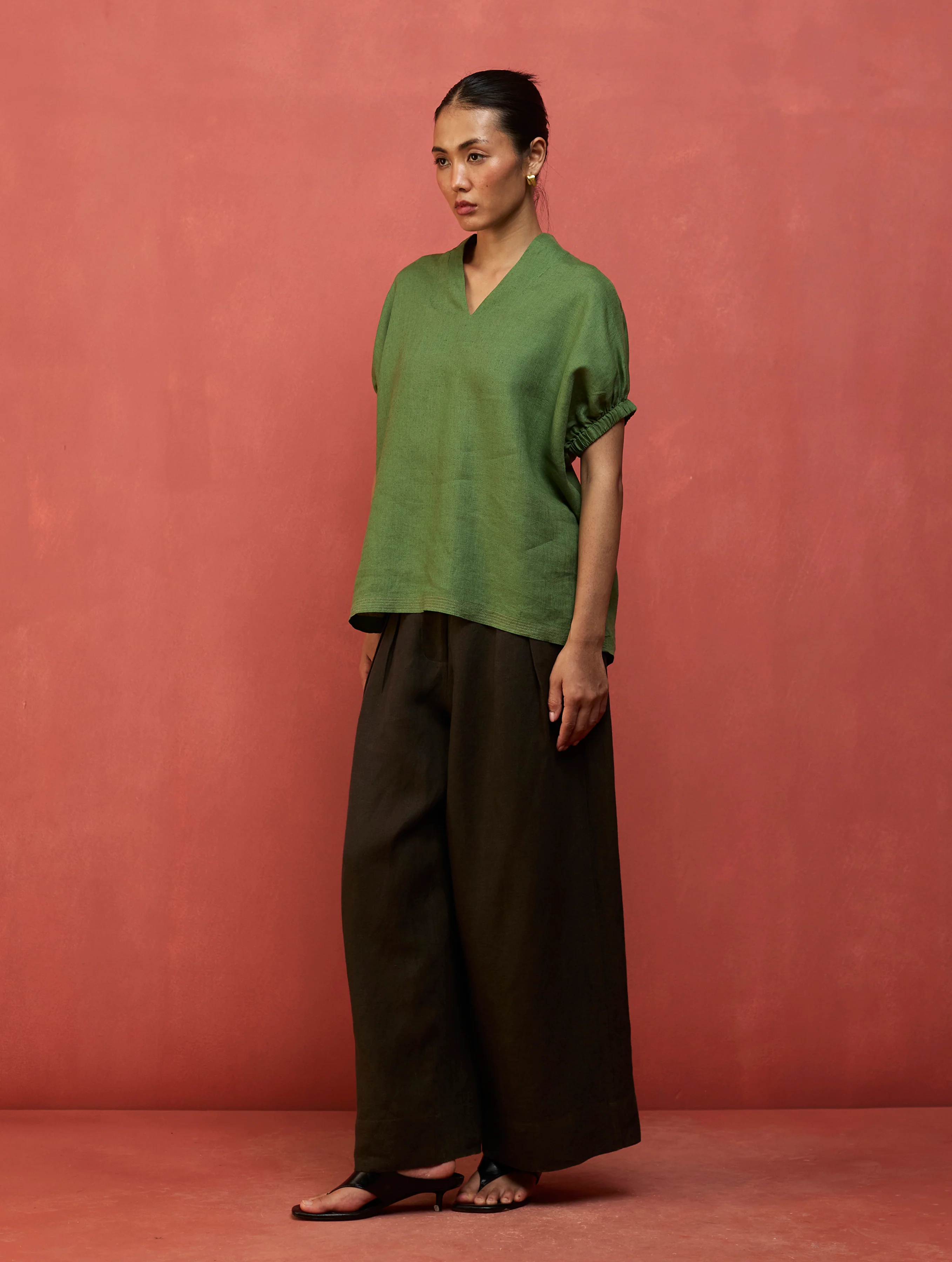 Hoshi Linen Co-ord Set - Fern Green