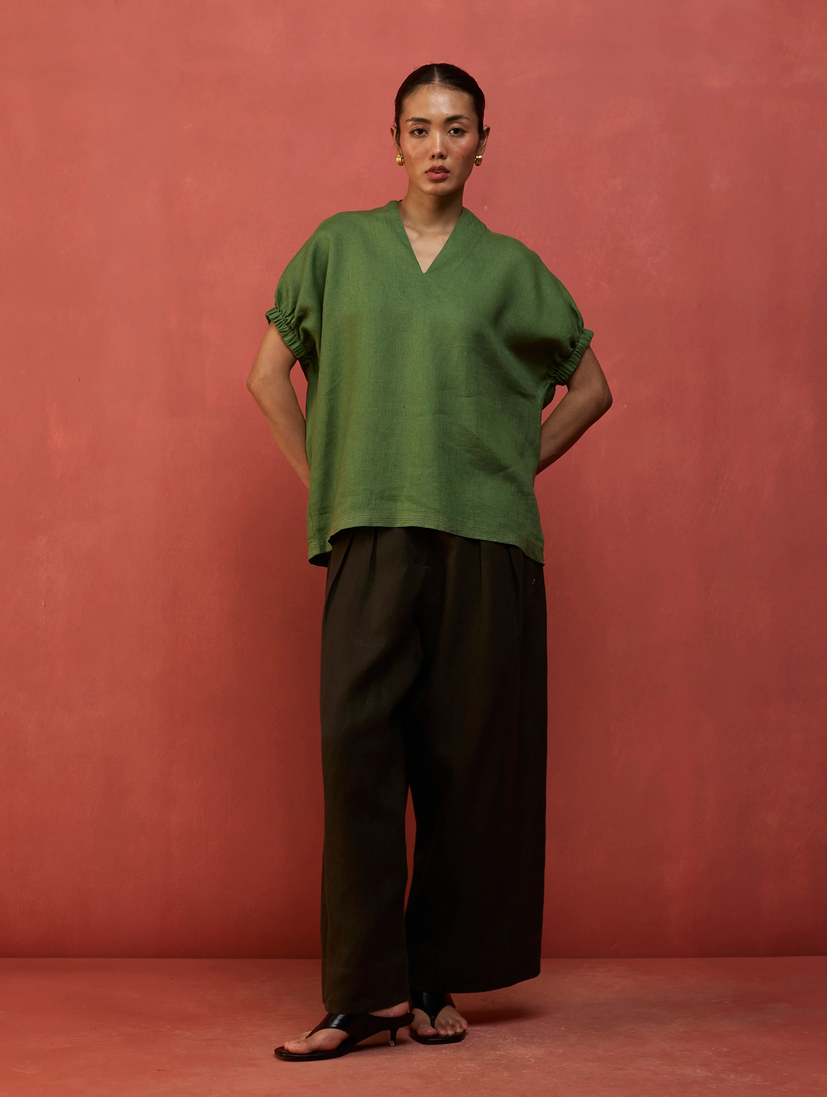 Hoshi Linen Co-ord Set - Fern Green - Image 3