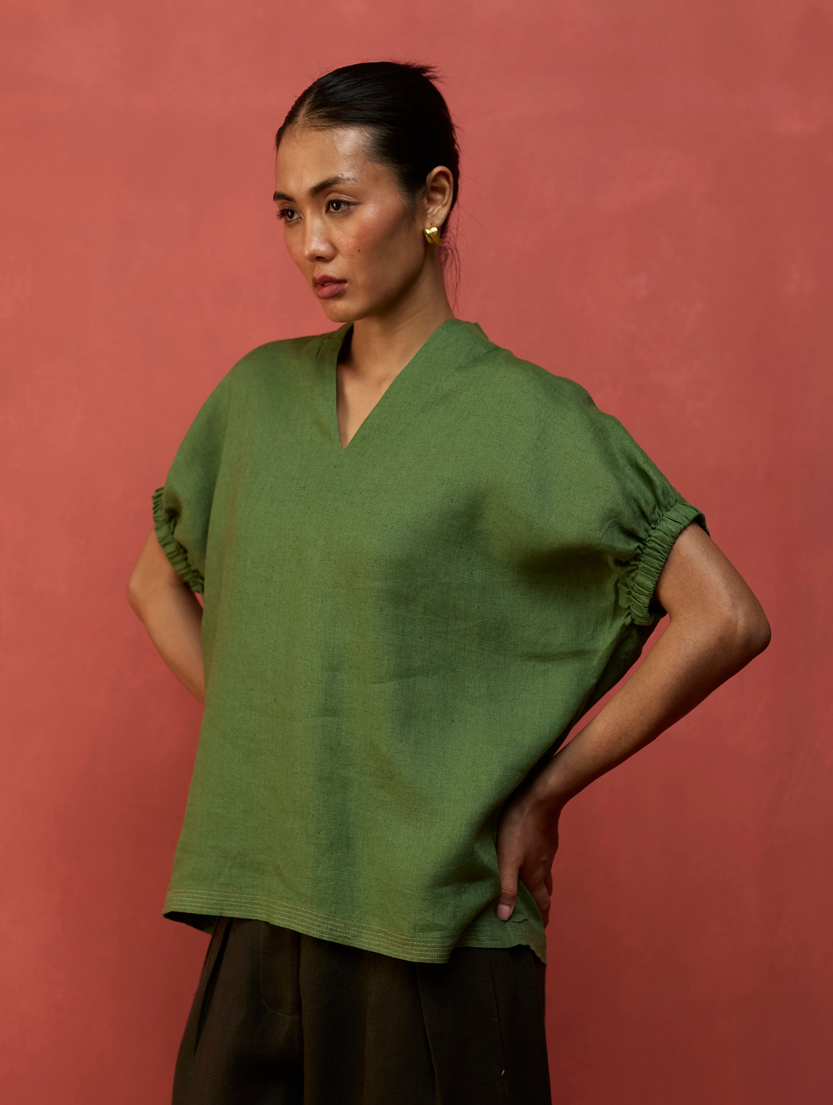 Hoshi Linen Co-ord Set - Fern Green - Image 4