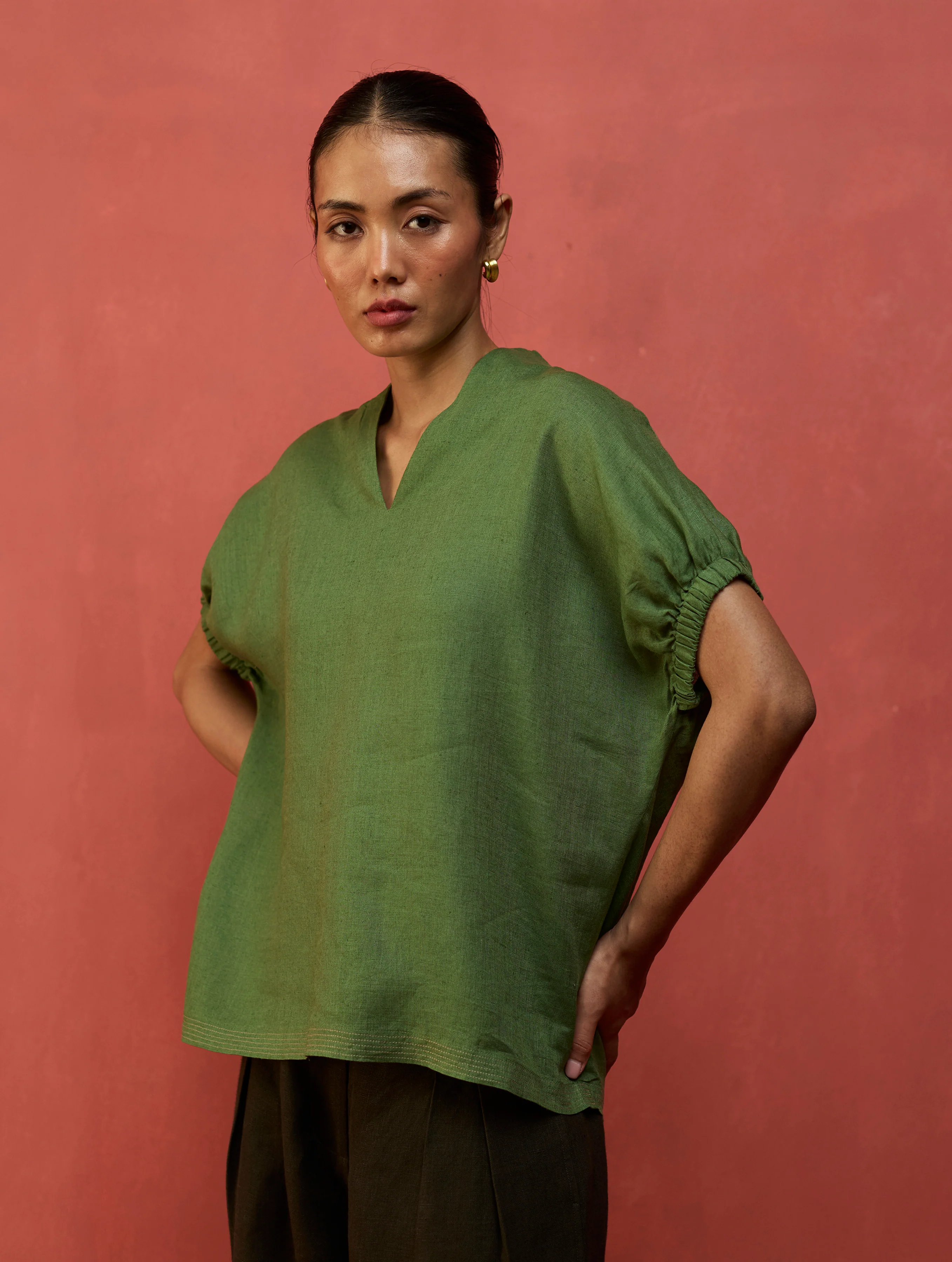 Hoshi Linen Co-ord Set - Fern Green - Image 9