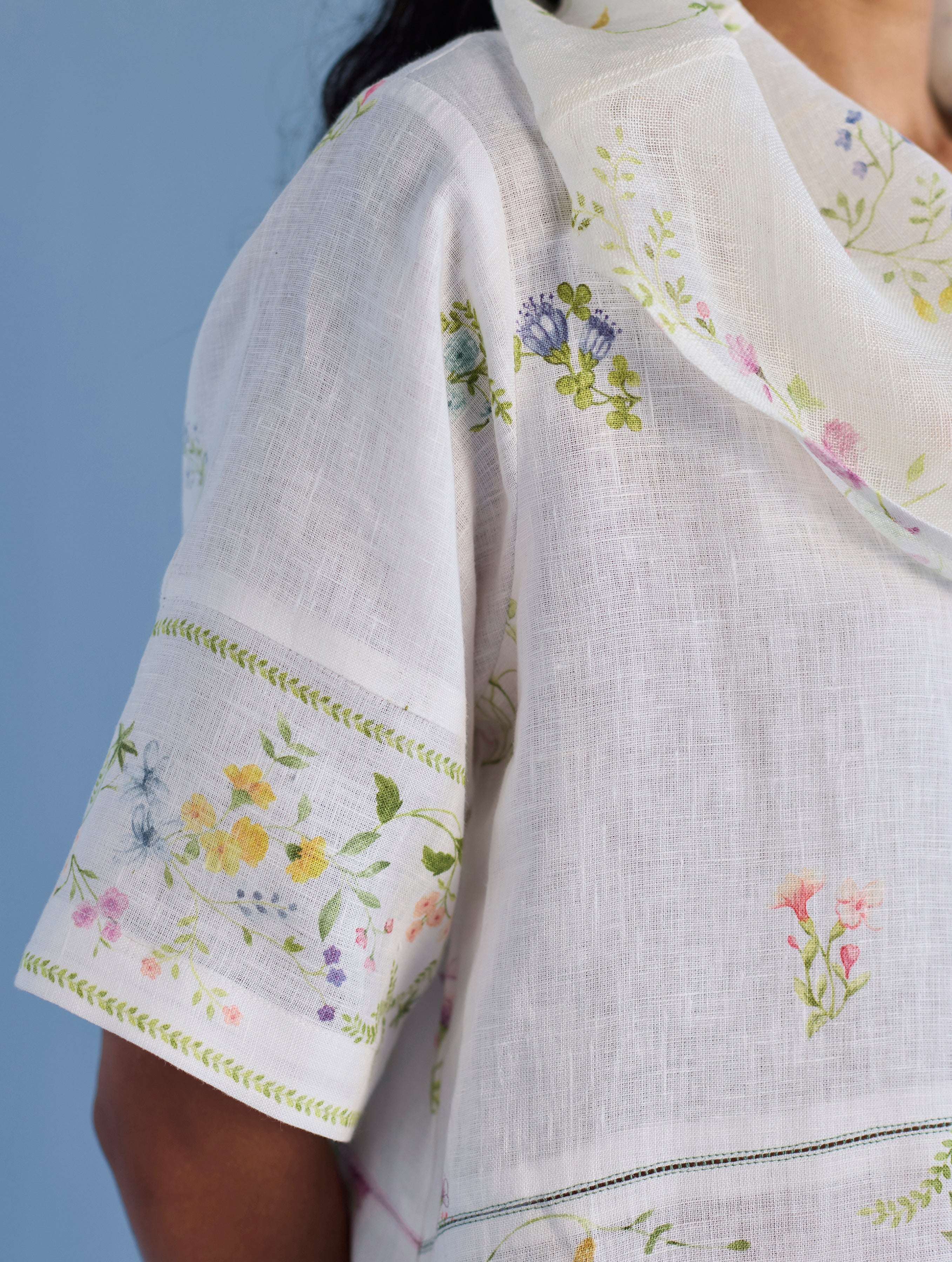 Imara Cowl Neck Linen Dress - White - Image 7