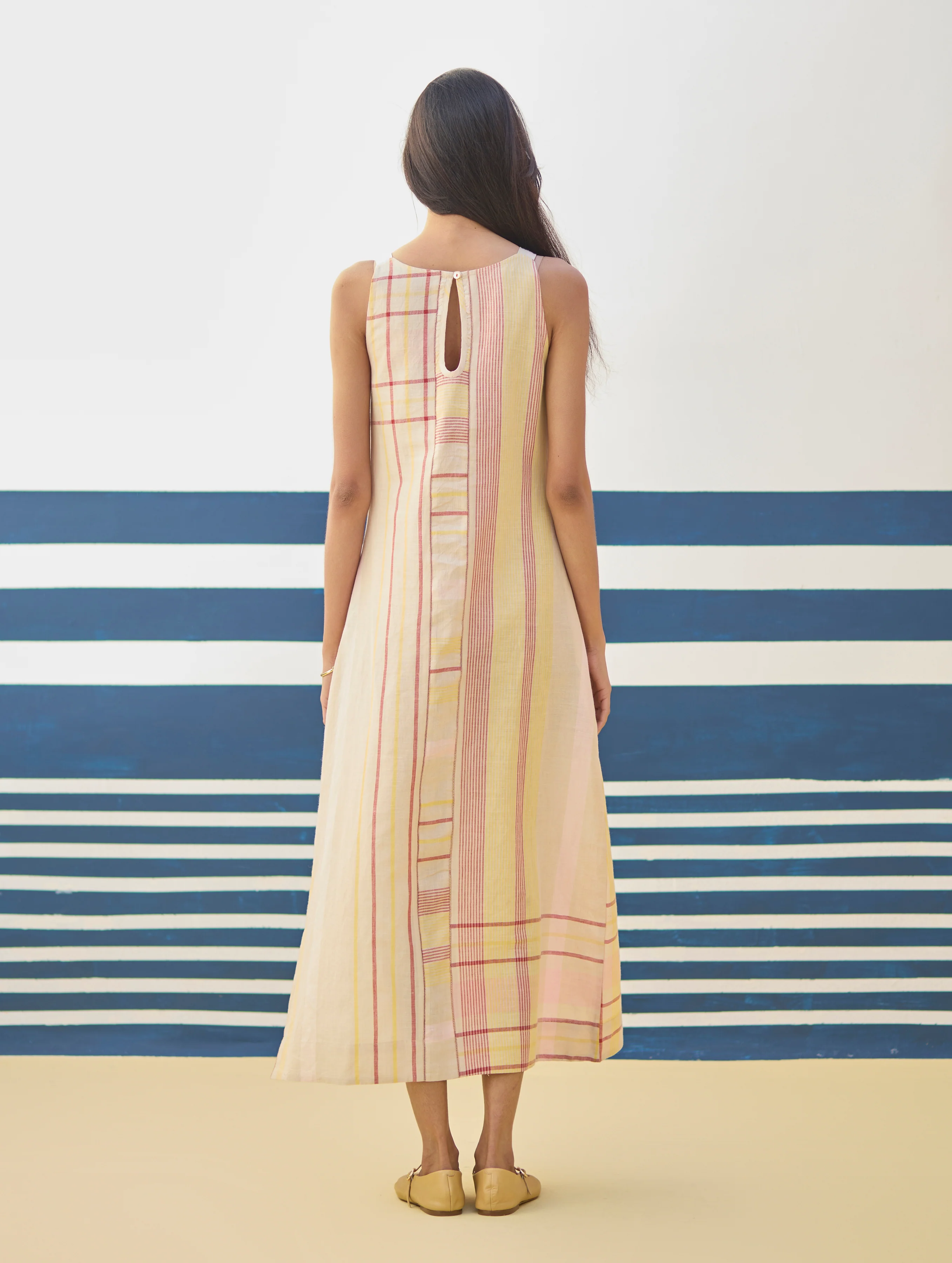 Inara Modern Check Linen Dress
- Sand - Image 3
