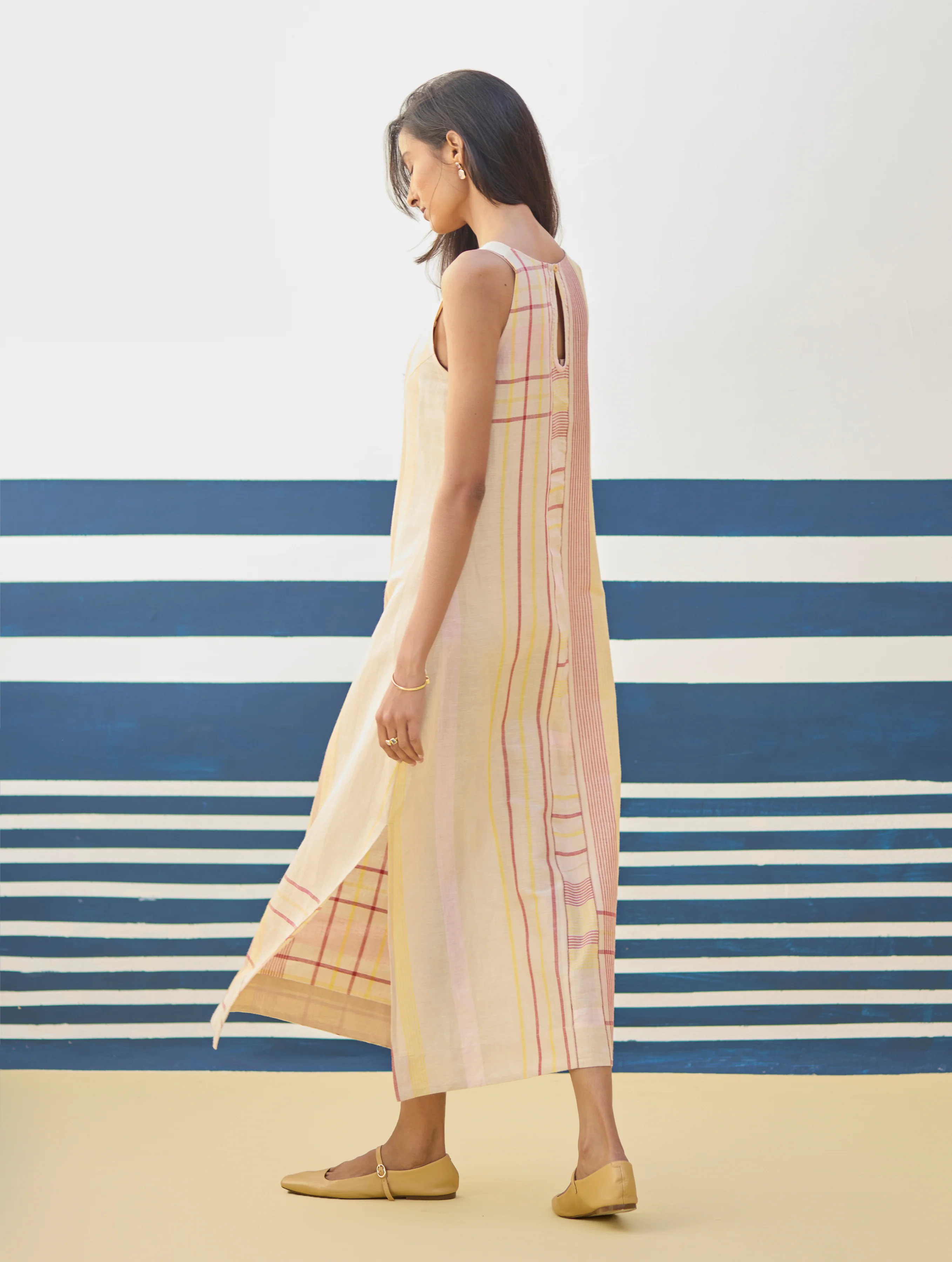Inara Modern Check Linen Dress
- Sand - Image 4