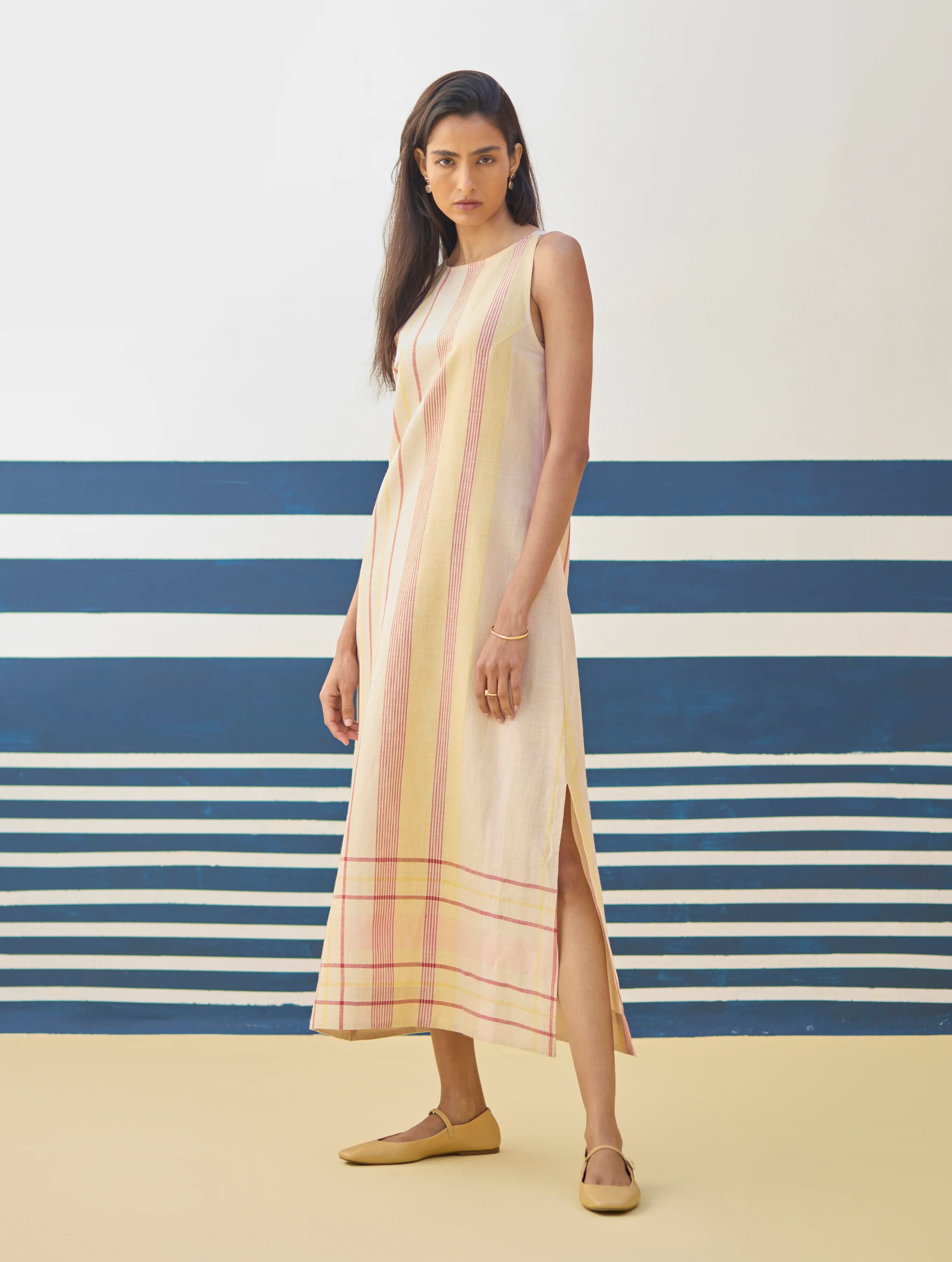 Inara Modern Check Linen Dress
- Sand - Image 6