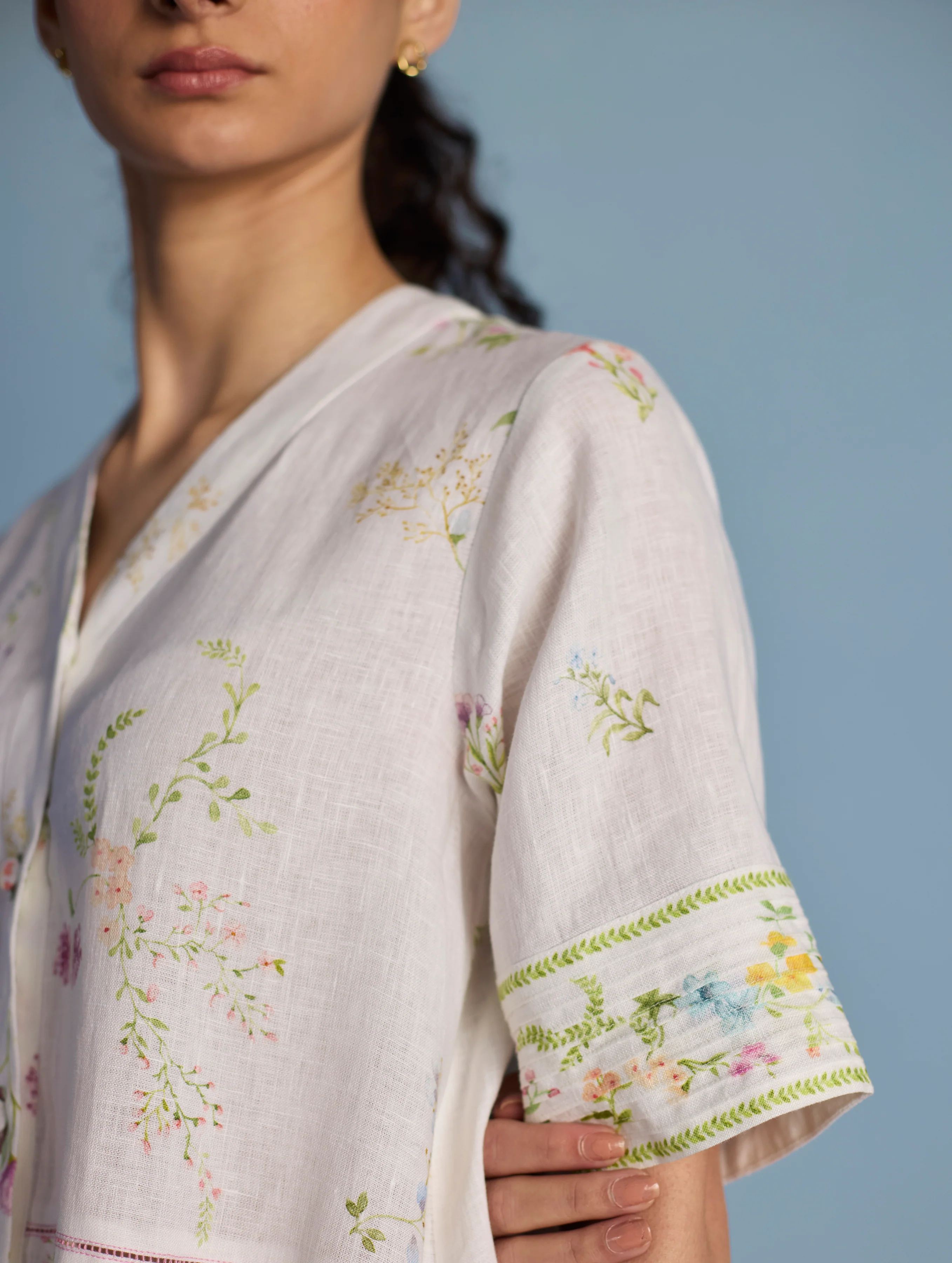 Inoya Shirt Kurta with Handkerchief Hem - White - Image 4