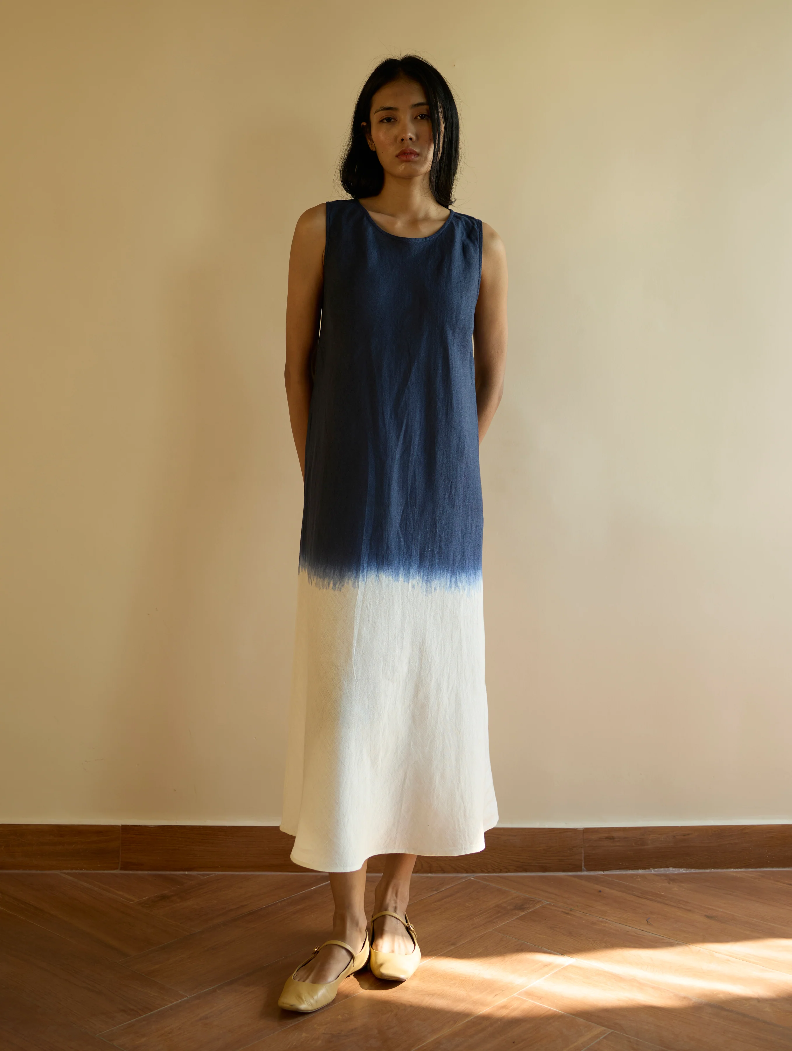 Iro Ombre Hand-Dyed Linen Dress - Navy - Image 5