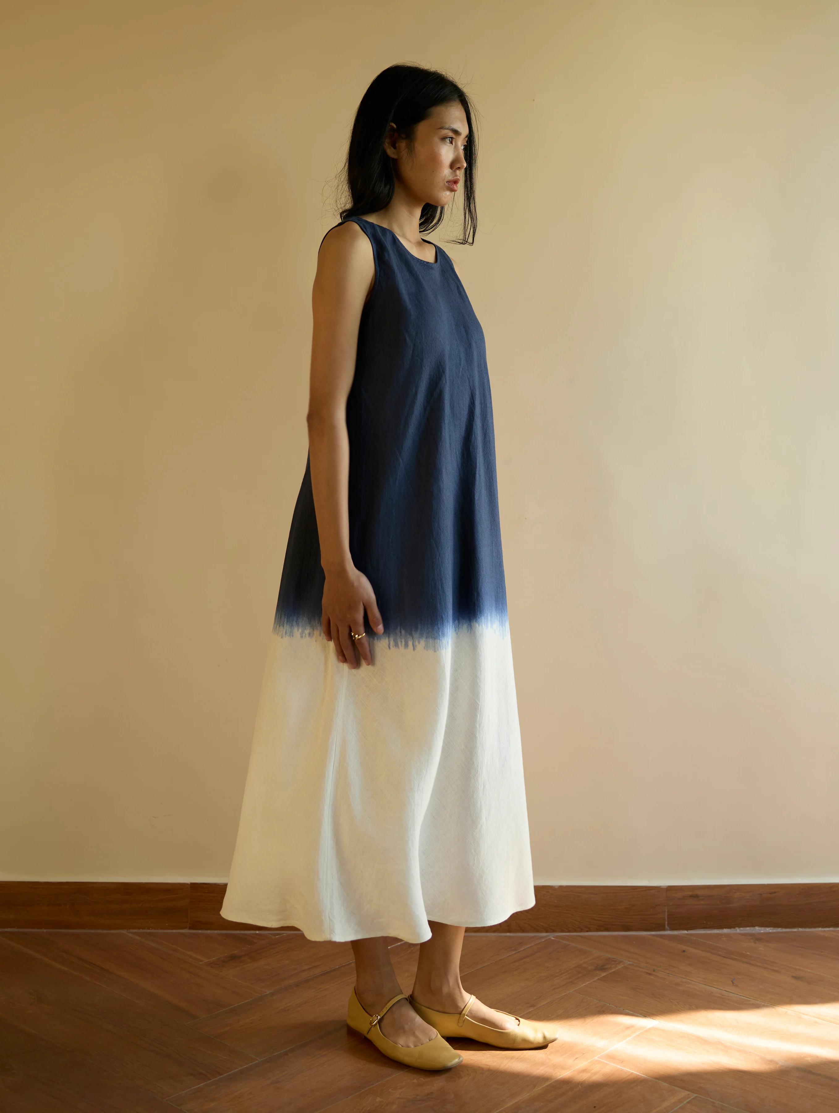 Iro Ombre Hand-Dyed Linen Dress - Navy - Image 6