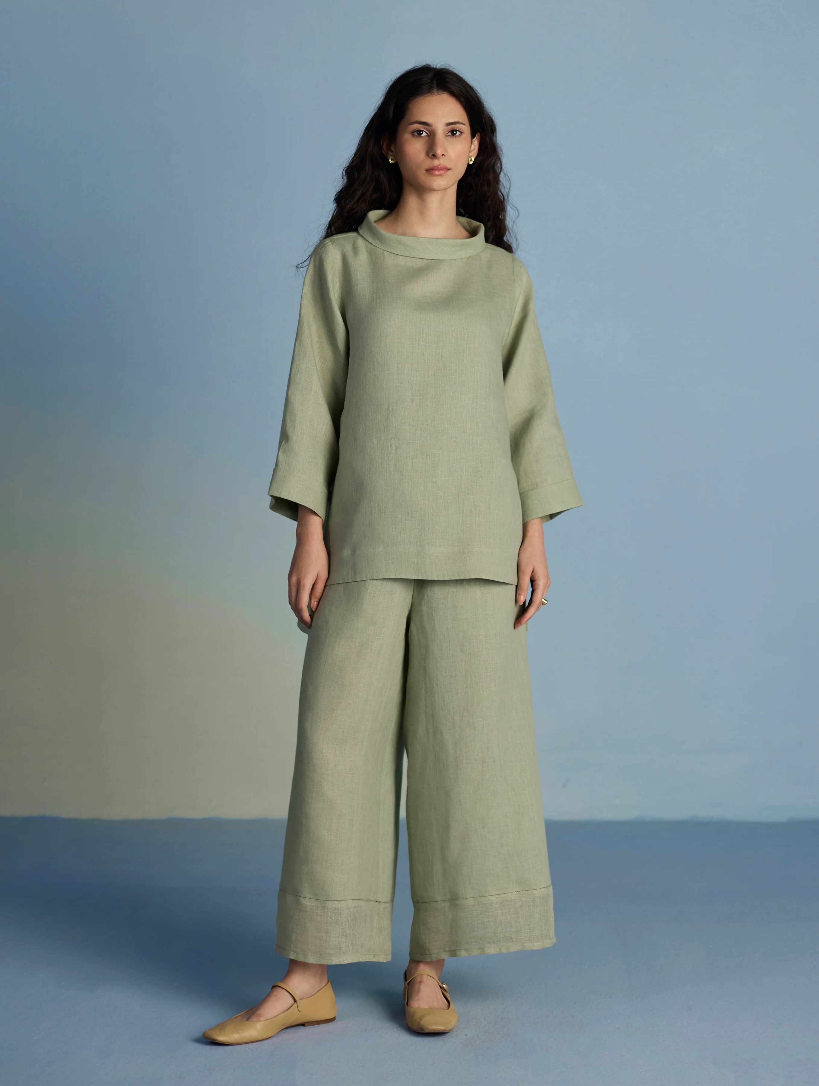 Ishi Boat-Neck Linen Co-ord Set  - Mint - Image 5