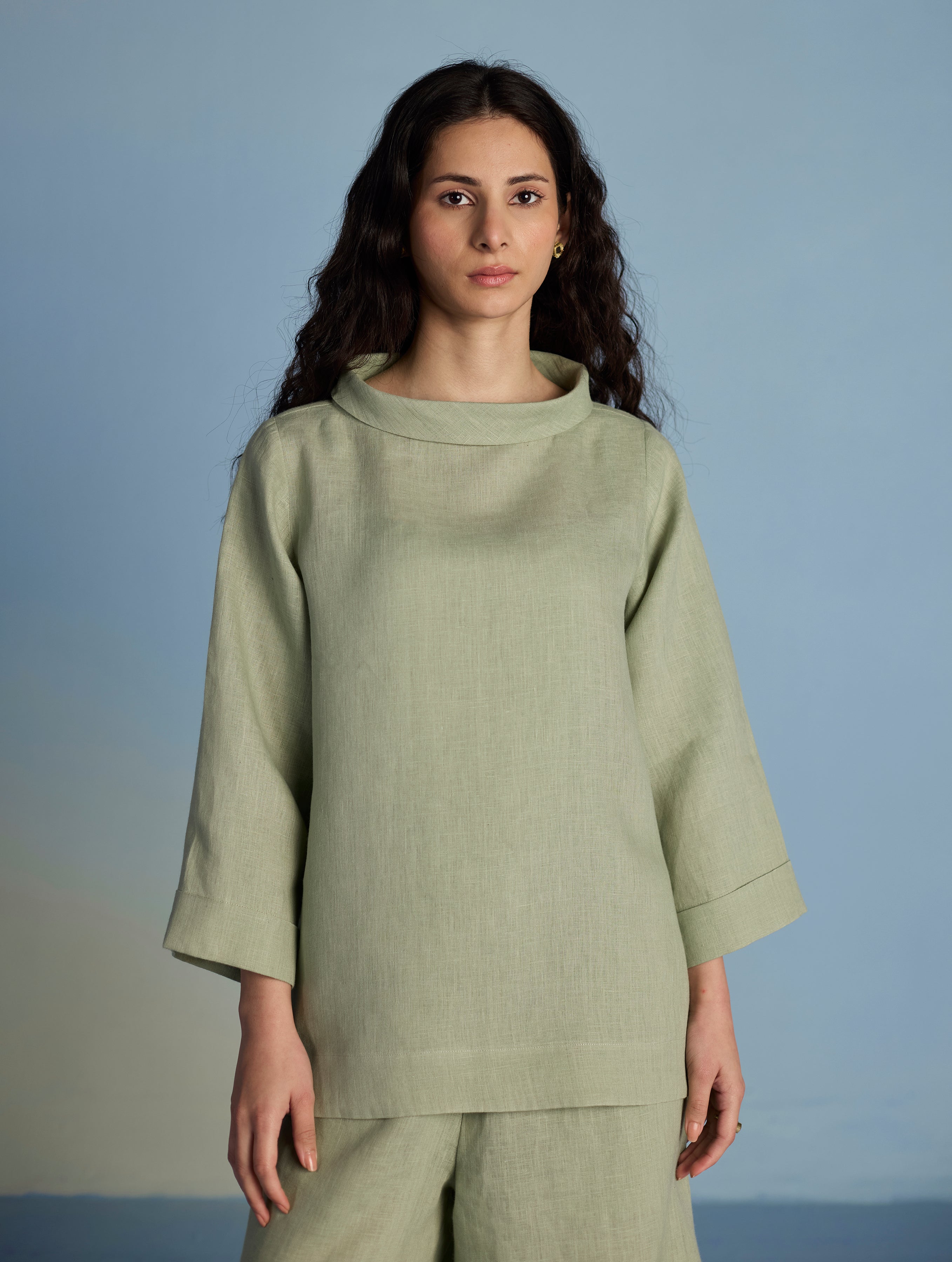 Ishi Boat-Neck Linen Co-ord Set  - Mint - Image 7