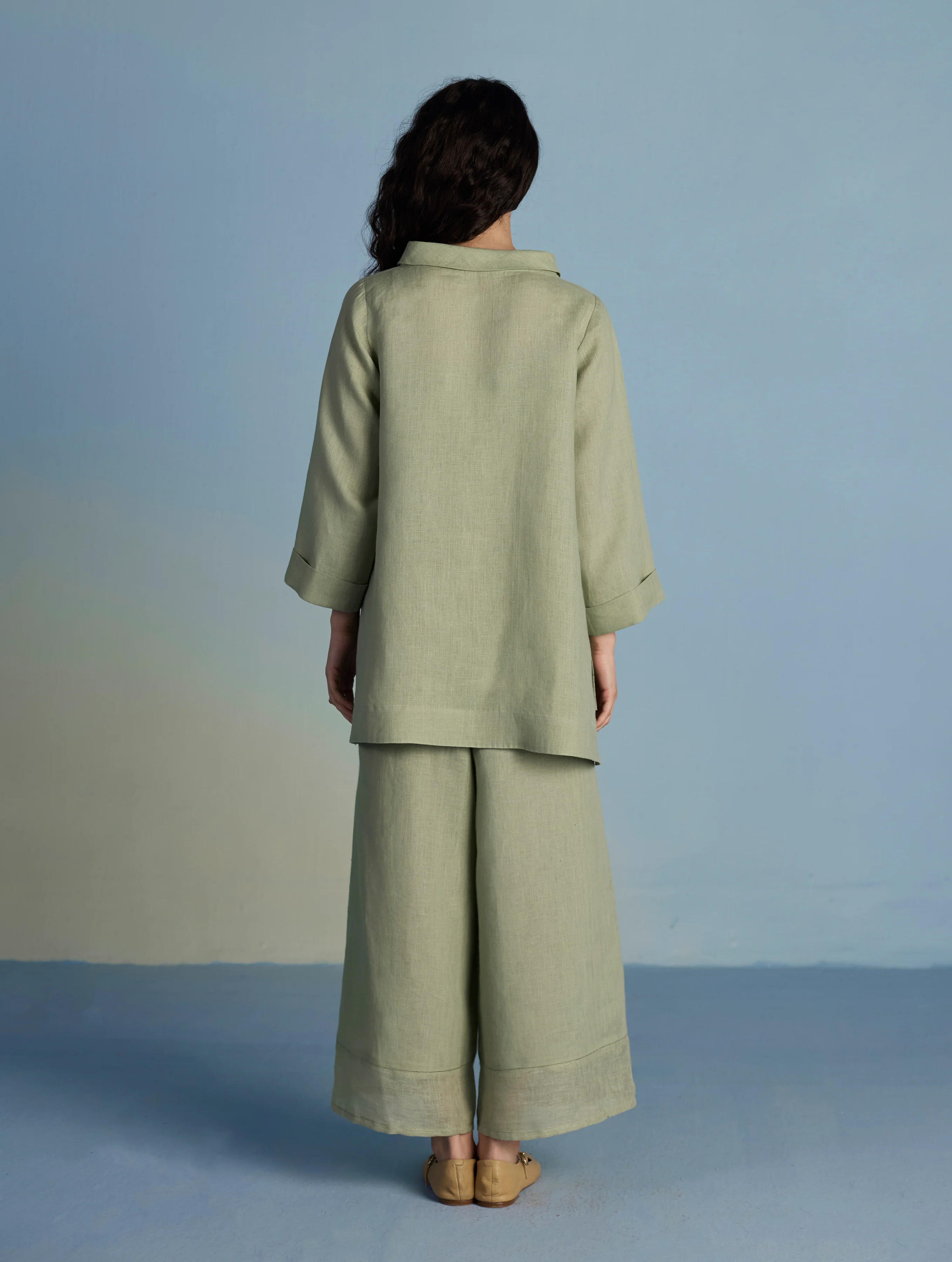 Ishi Boat-Neck Linen Top - Mint - Image 5