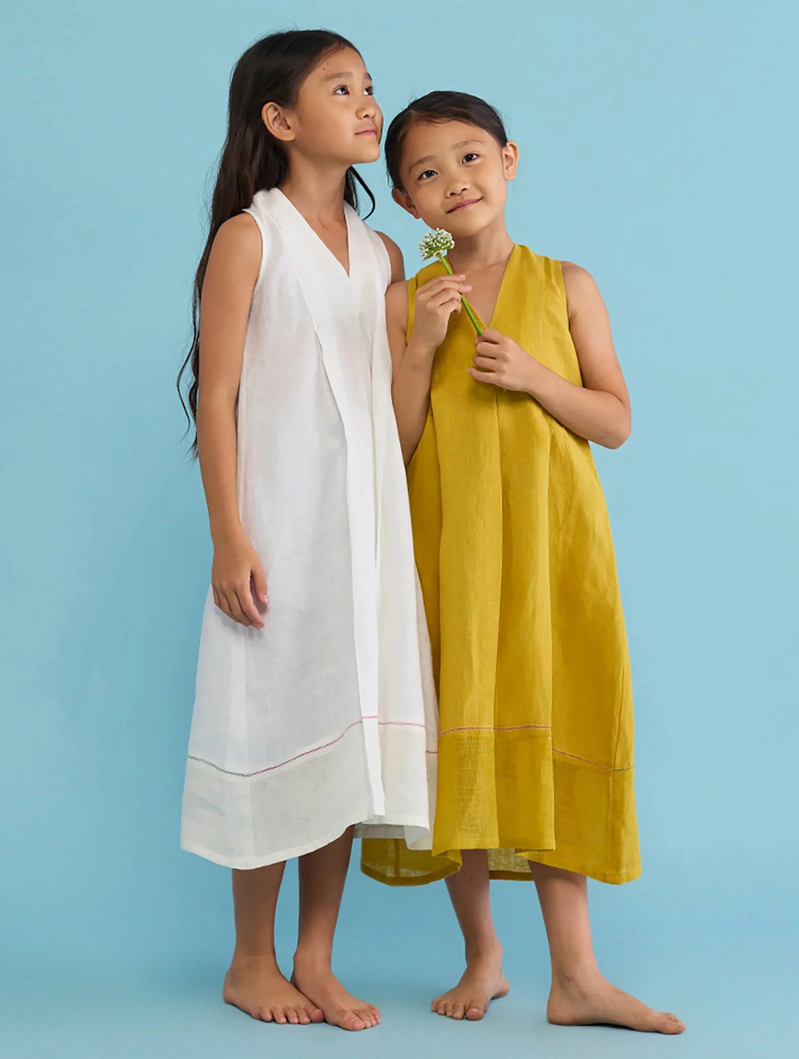 Ita Pleated Linen Dress - Ochre - Image 6