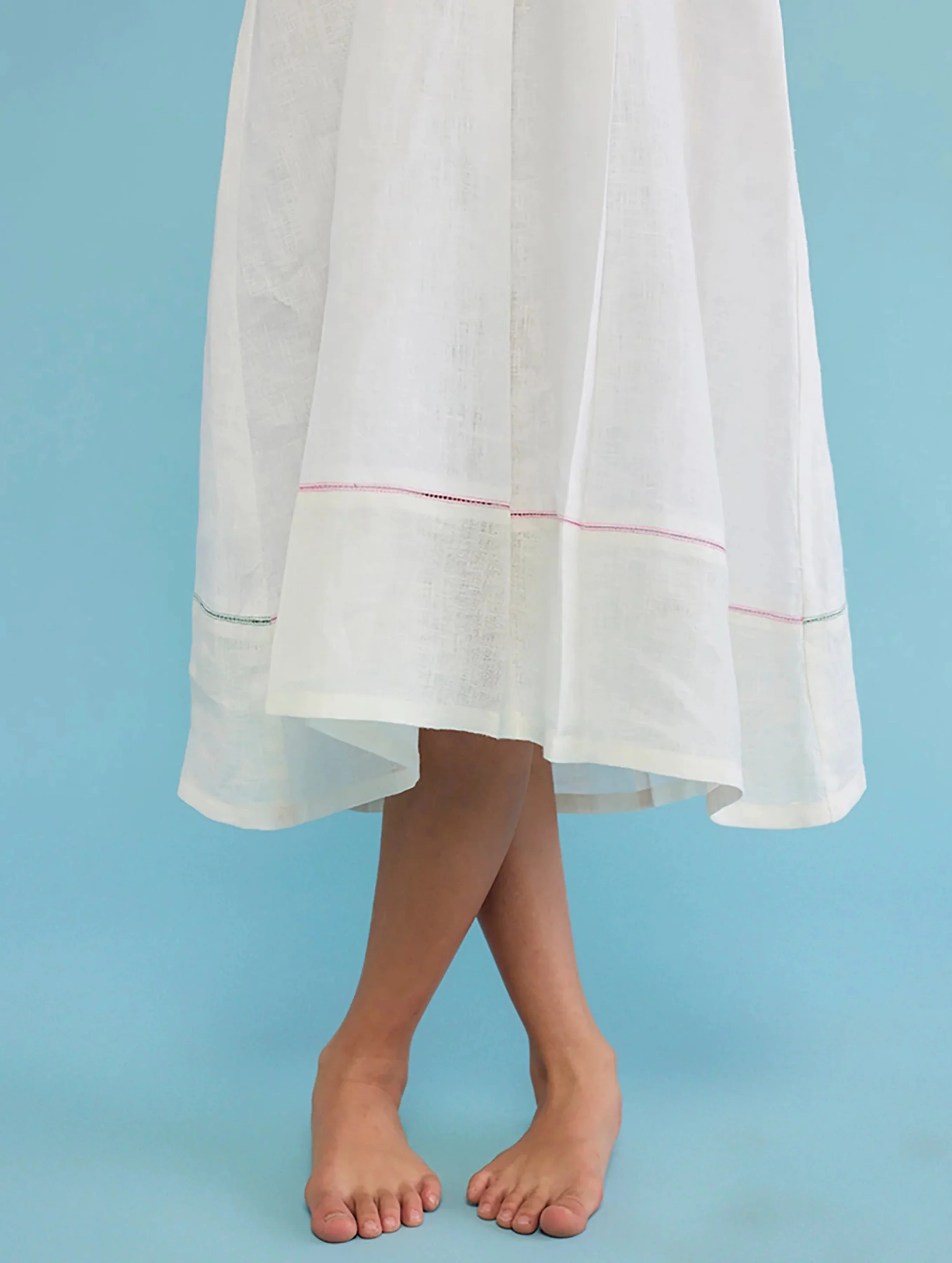 Ita Pleated Linen Dress - White - Image 6