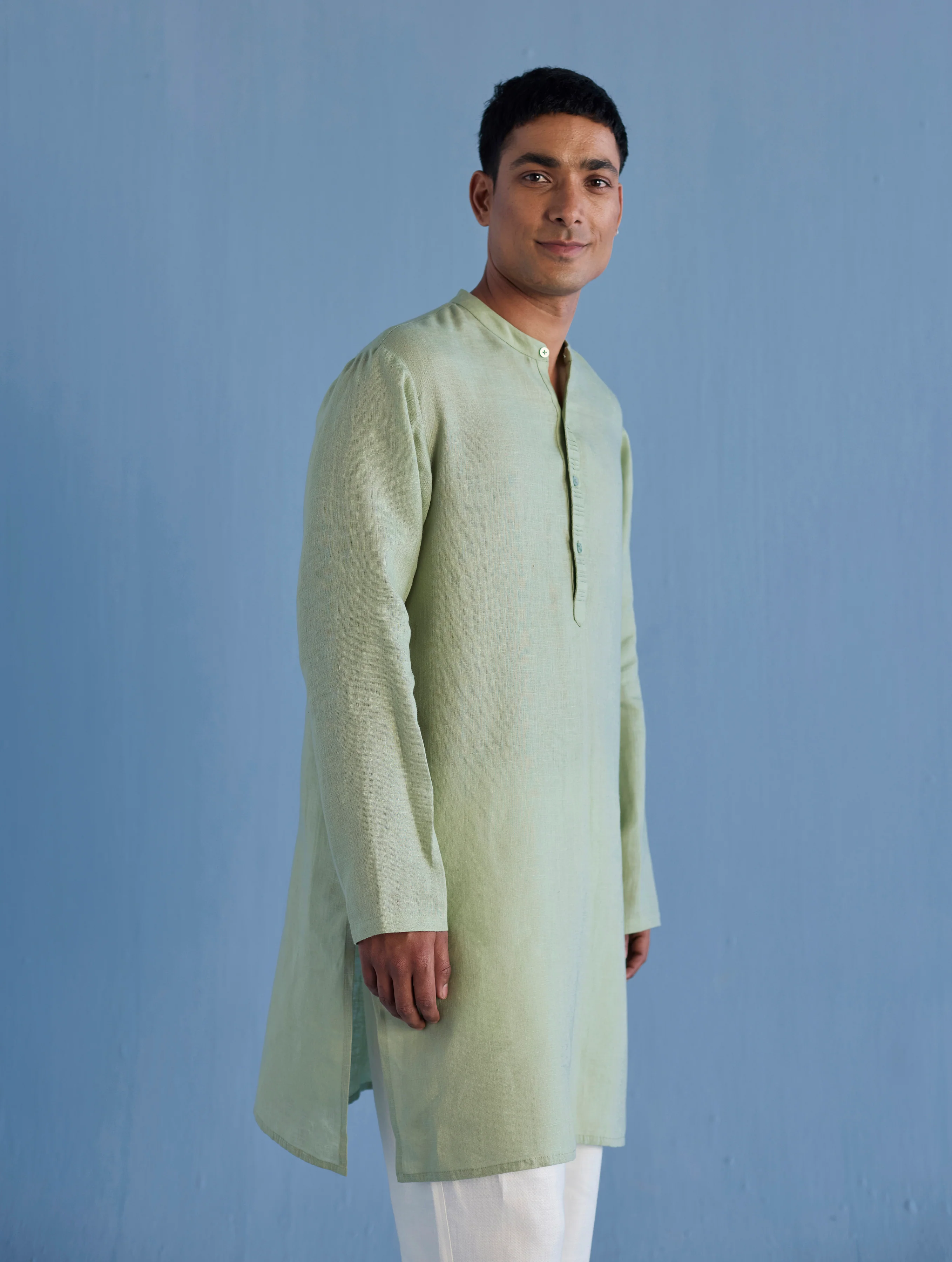 Jay Forever Linen Kurta - Mint - Image 10