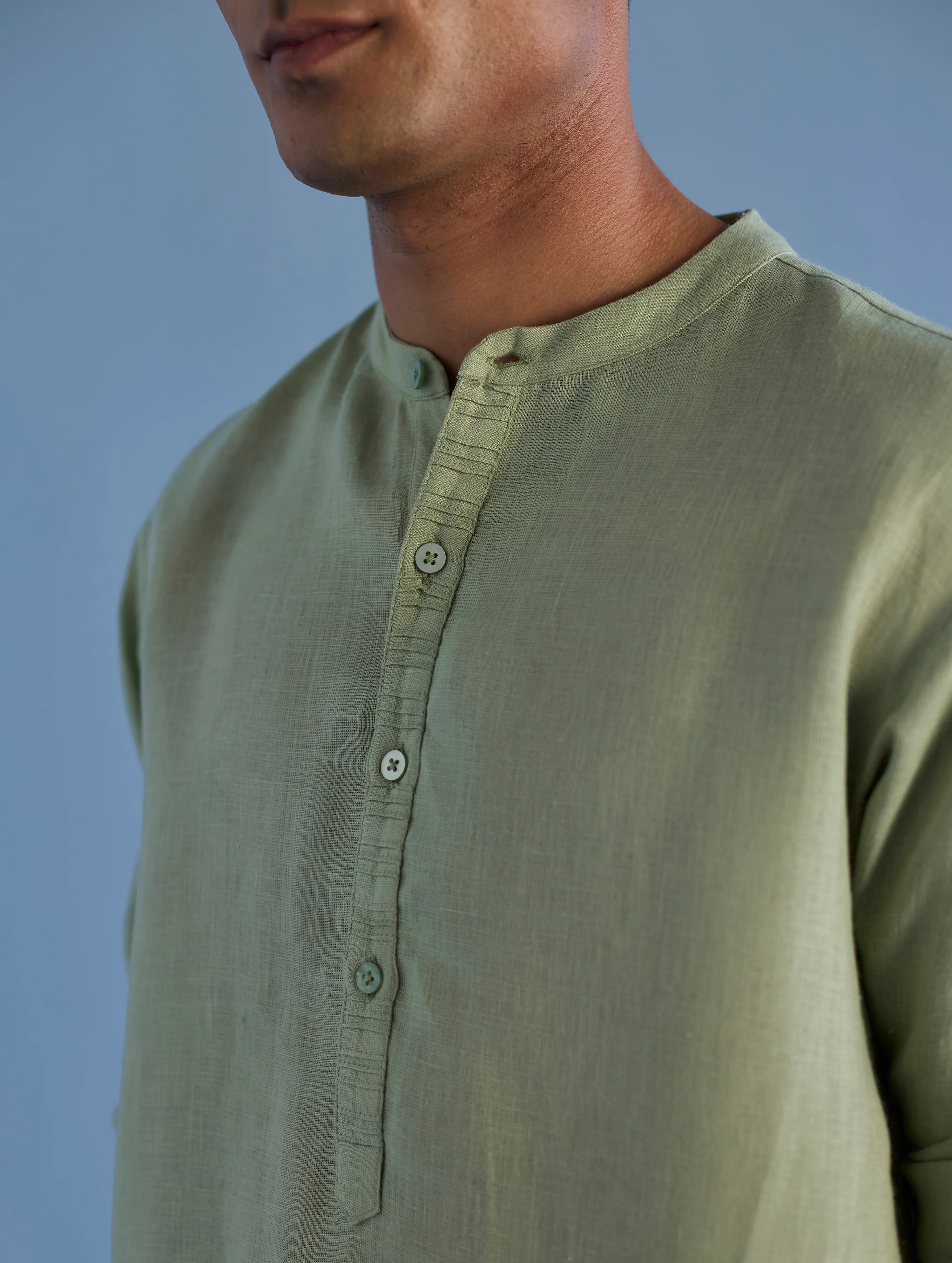 Jay Forever Linen Kurta - Mint - Image 5
