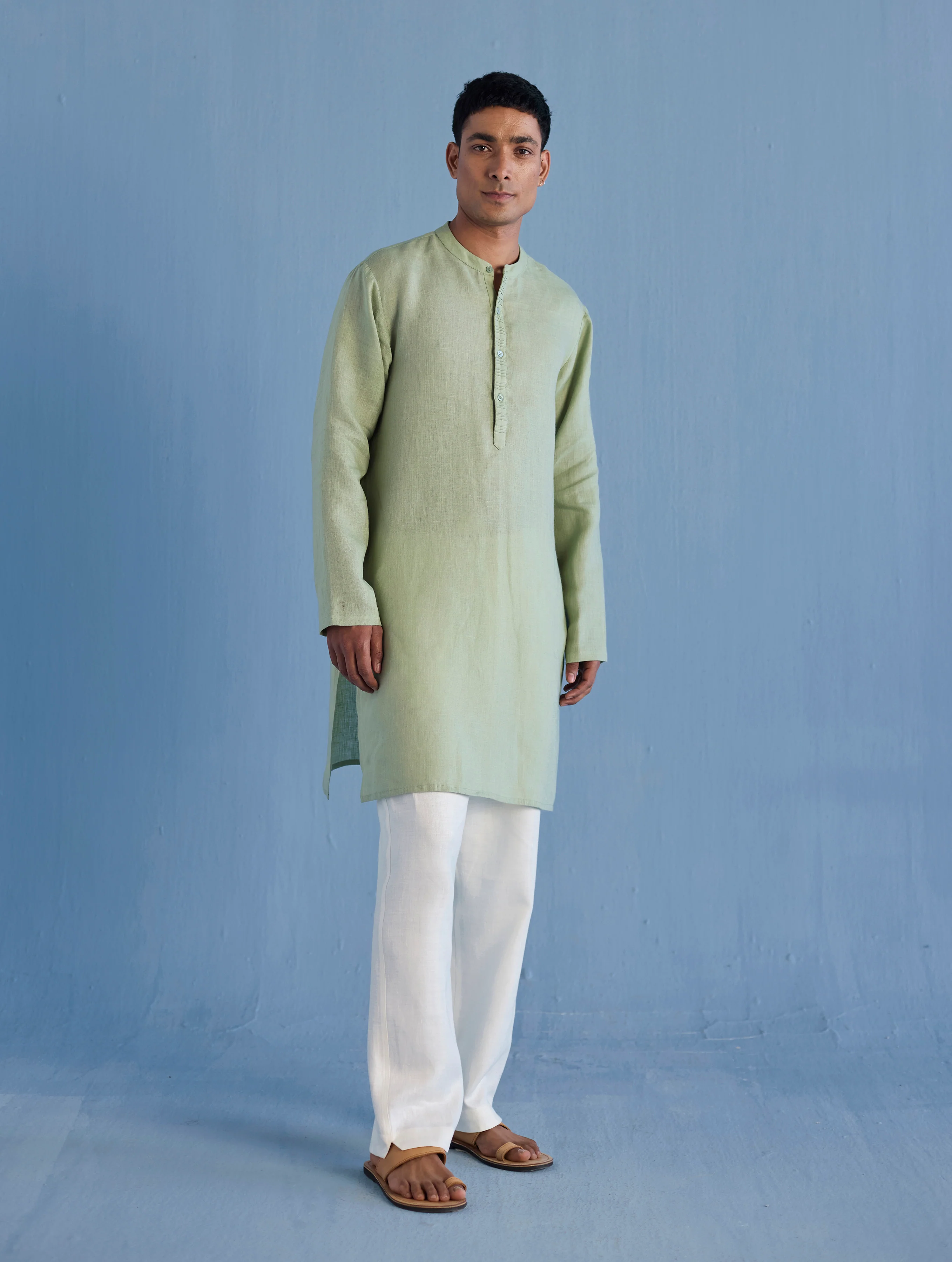 Jay Forever Linen Kurta - Mint - Image 6