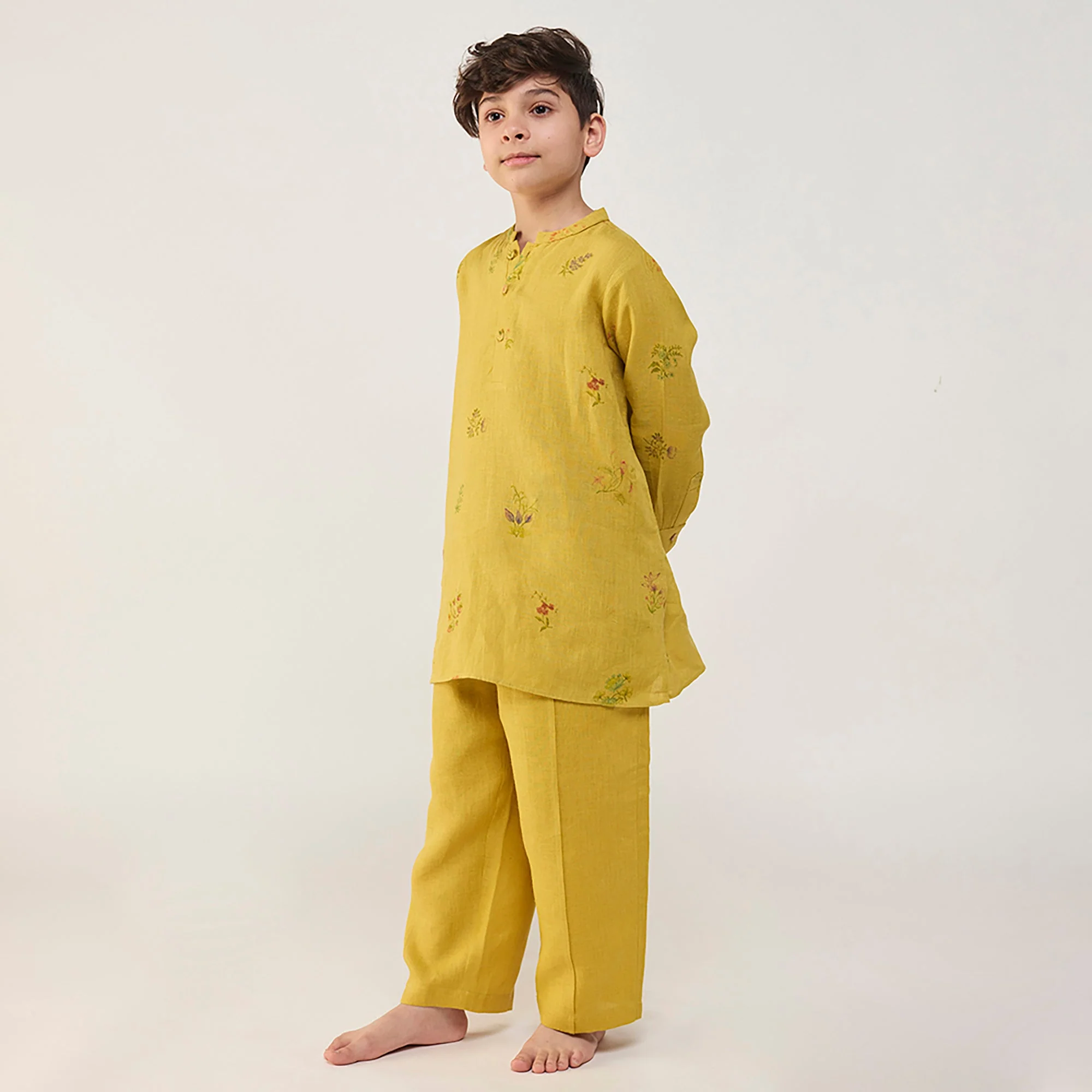 Jay Forever Linen Kurta - Ochre - Image 2