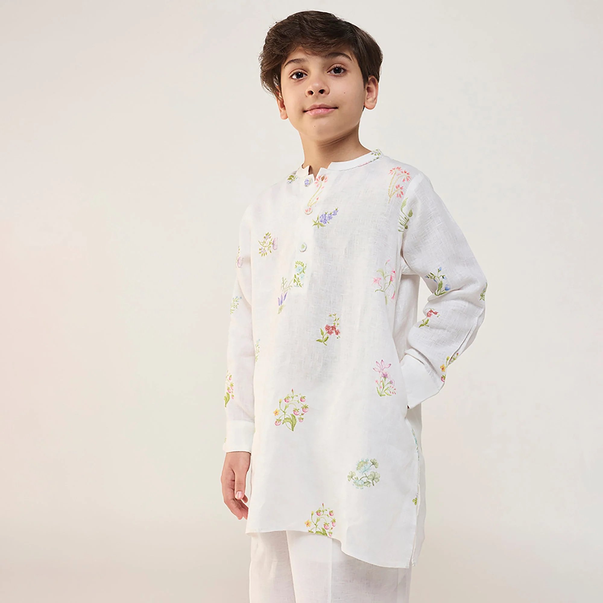 Jay Forever Linen Kurta Set - White - Image 2