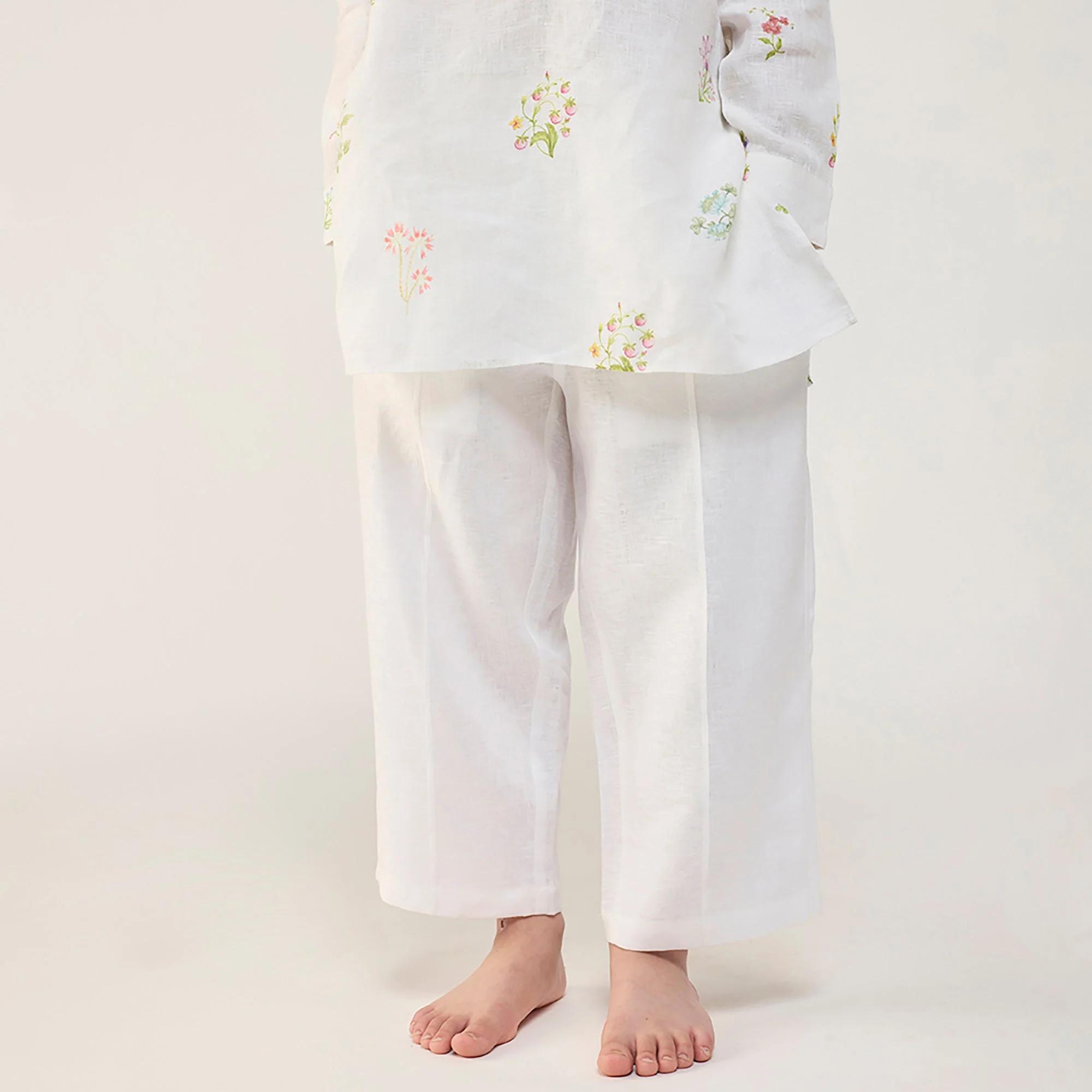 Jay Forever Linen Kurta Set - White - Image 4