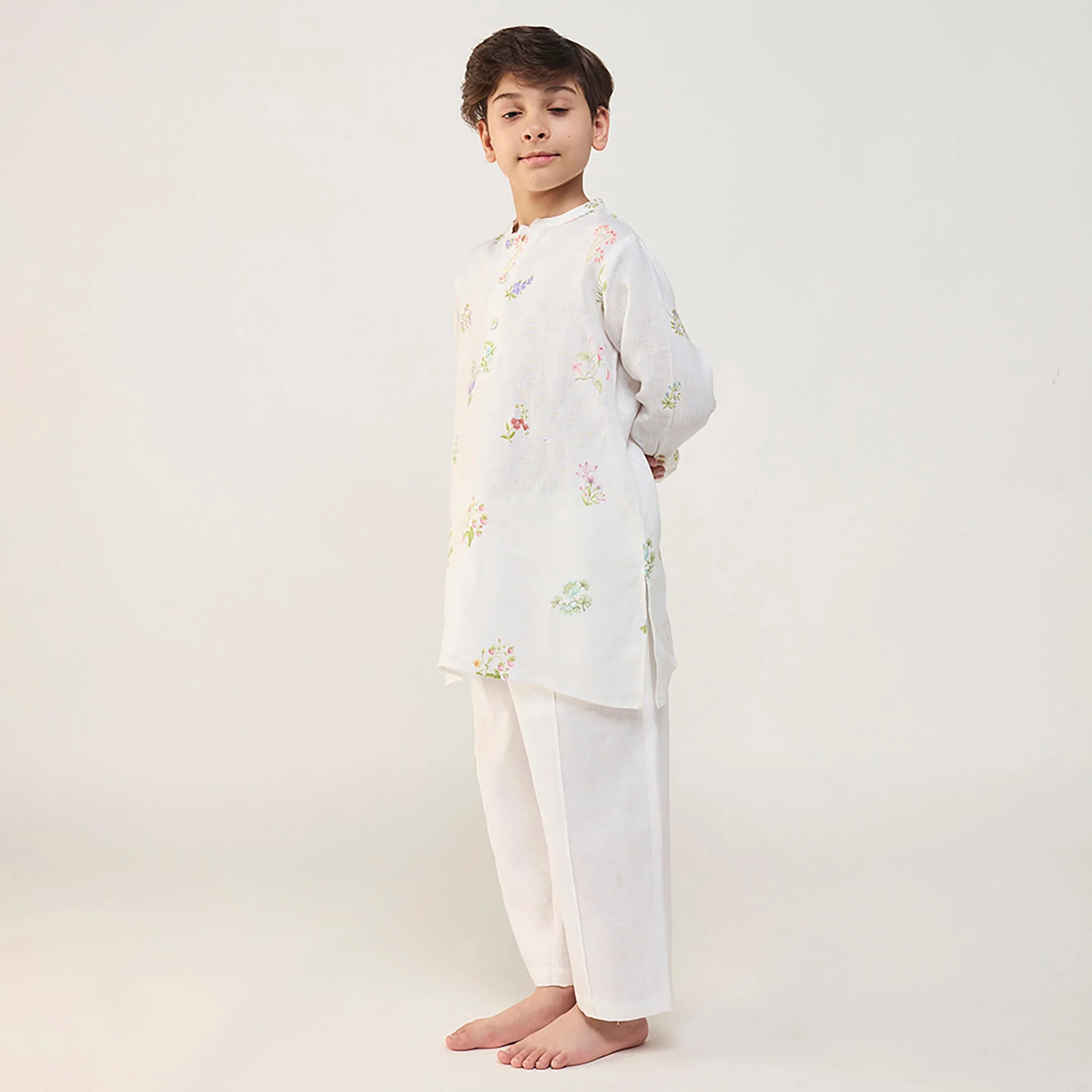 Jay Forever Linen Kurta Set - White - Image 5