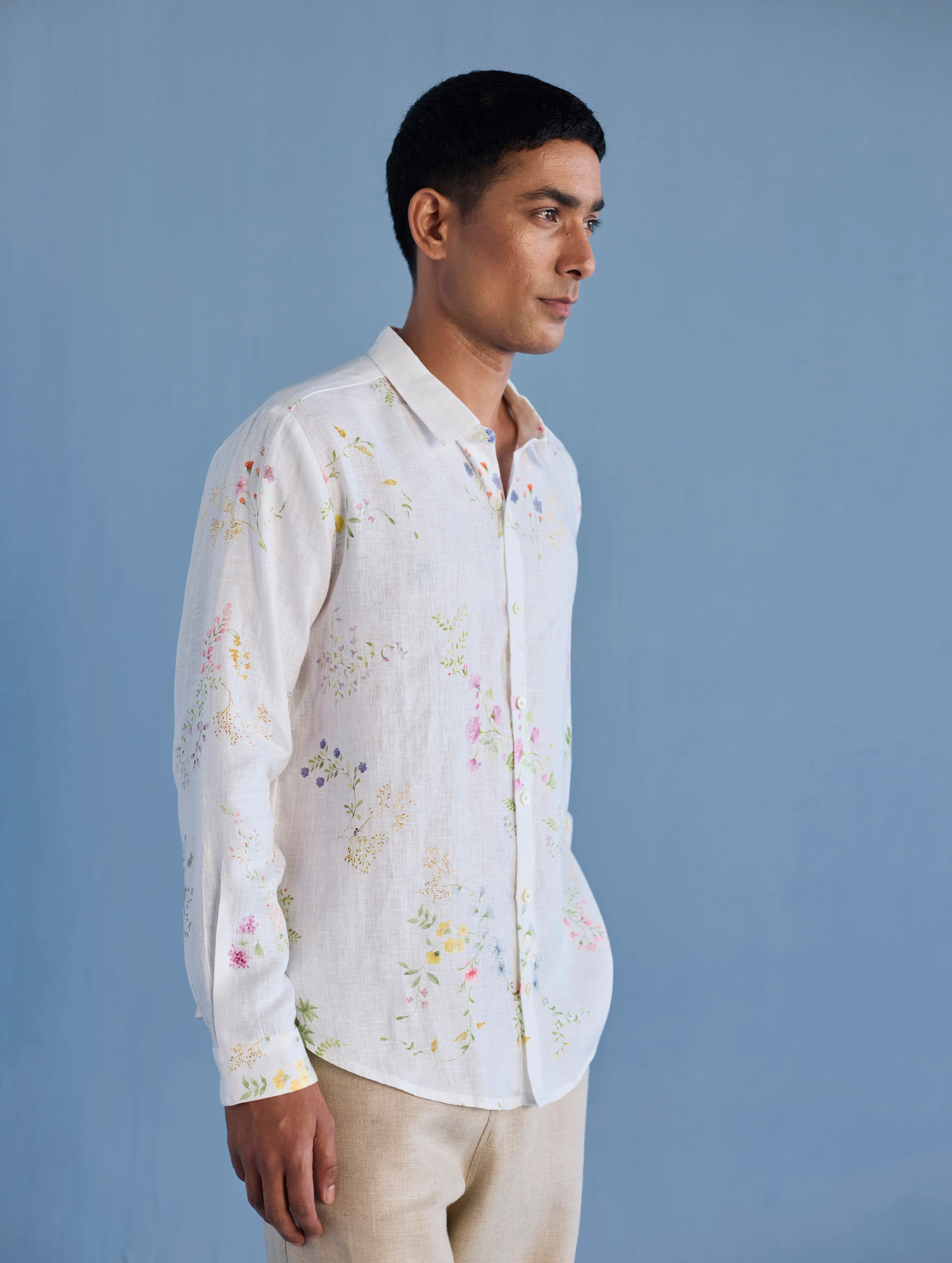 Kabo Floral Linen Shirt - White - Image 3