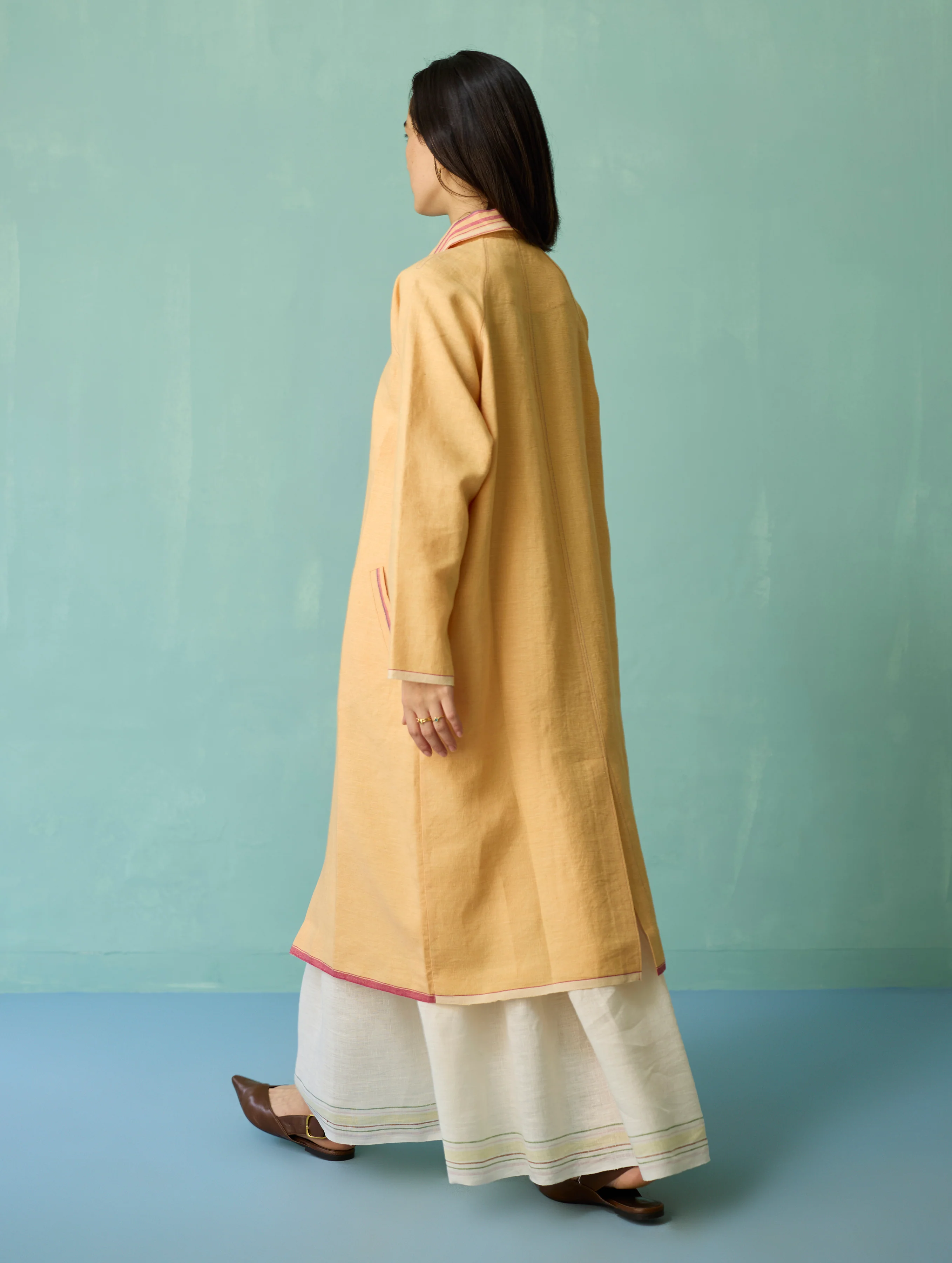Kara Long Linen Overlay - Apricot - Image 11
