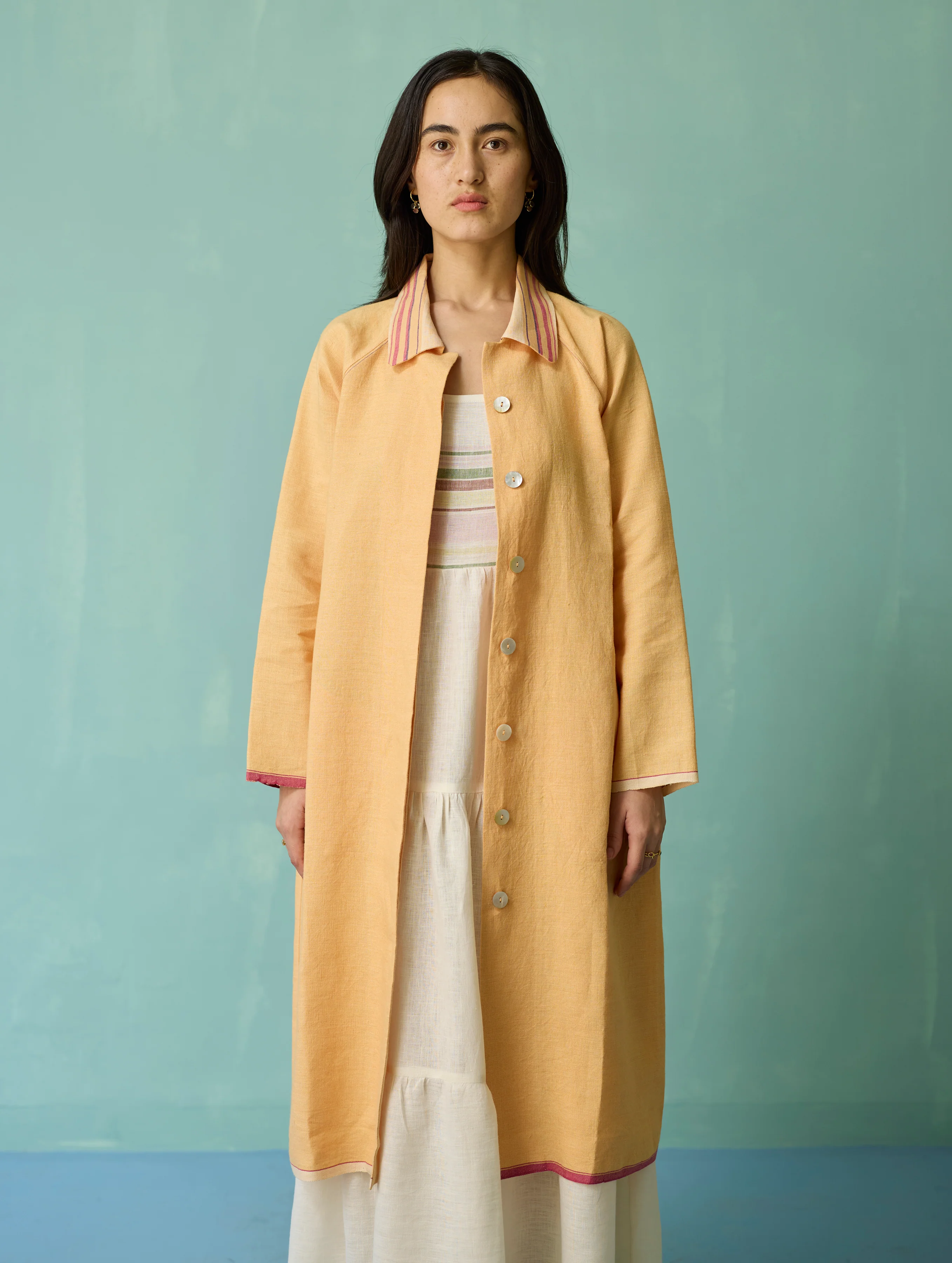 Kara Long Linen Overlay - Apricot - Image 5