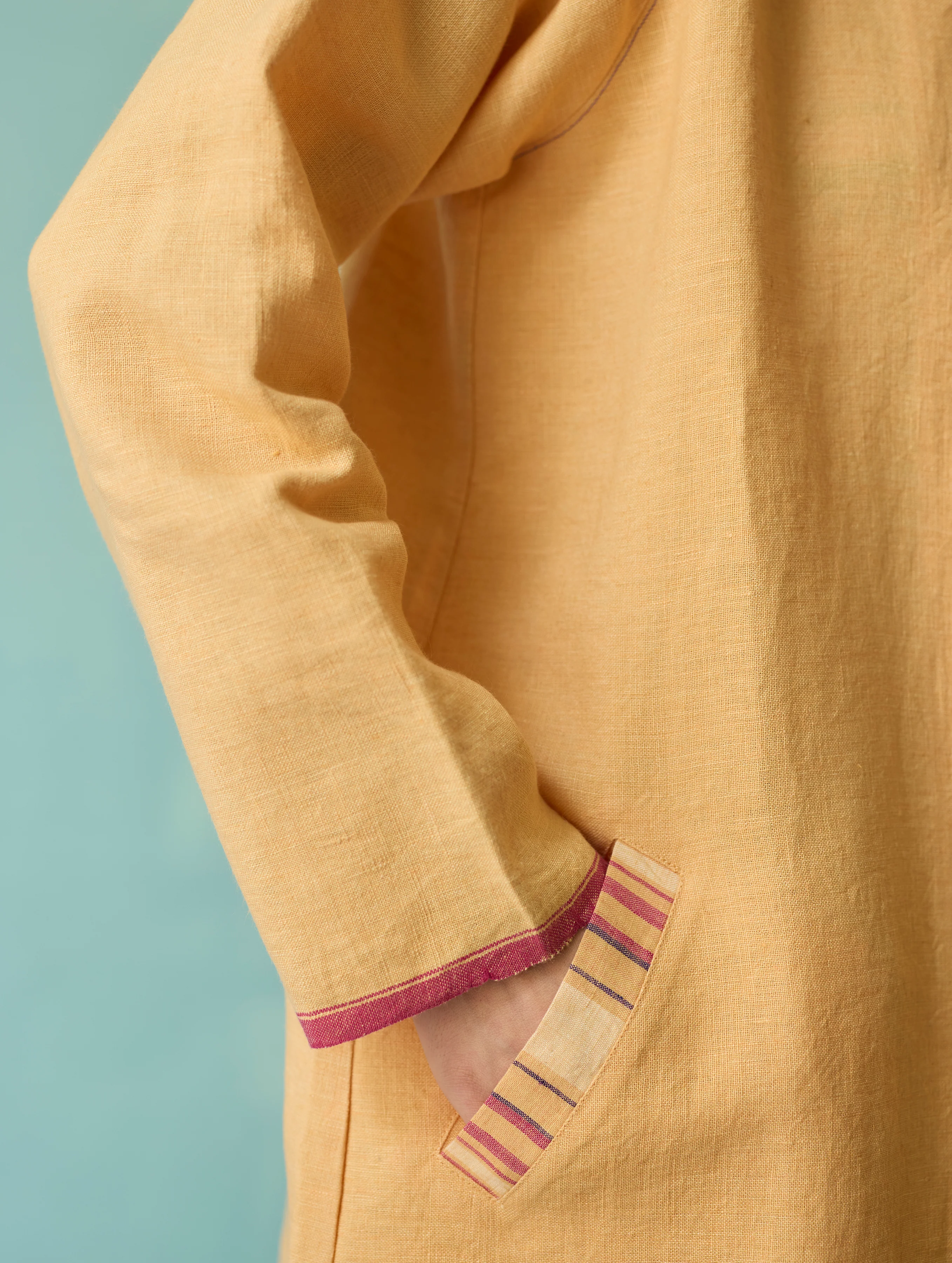 Kara Long Linen Overlay - Apricot - Image 6