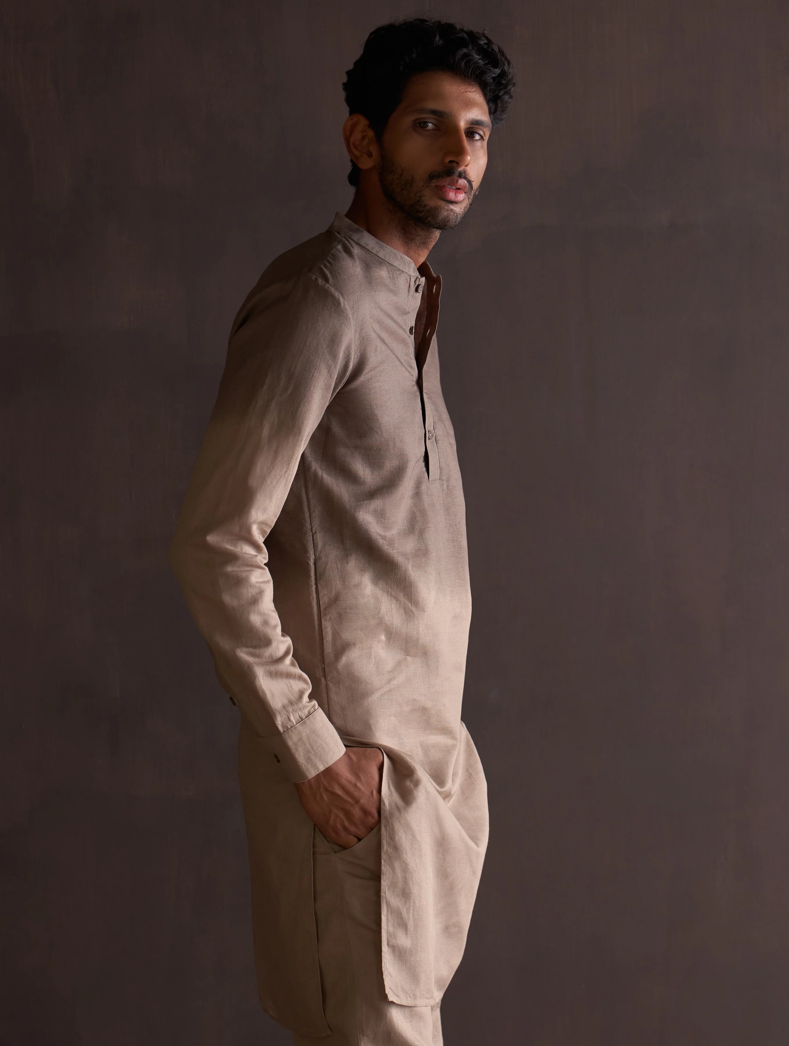 Kash Ombre Kurta - River Sand - Image 3