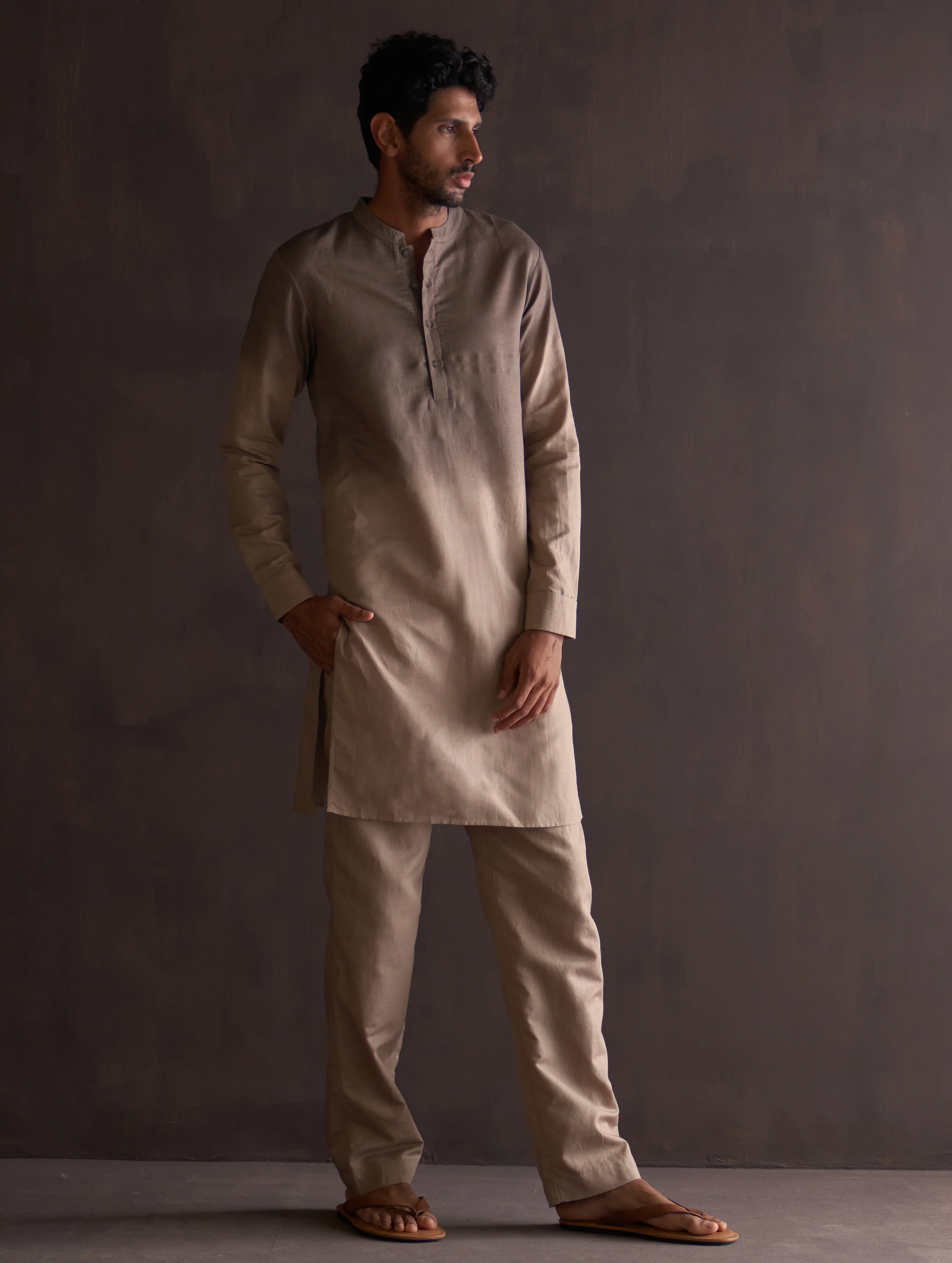 Kash Ombre Kurta - River Sand - Image 4