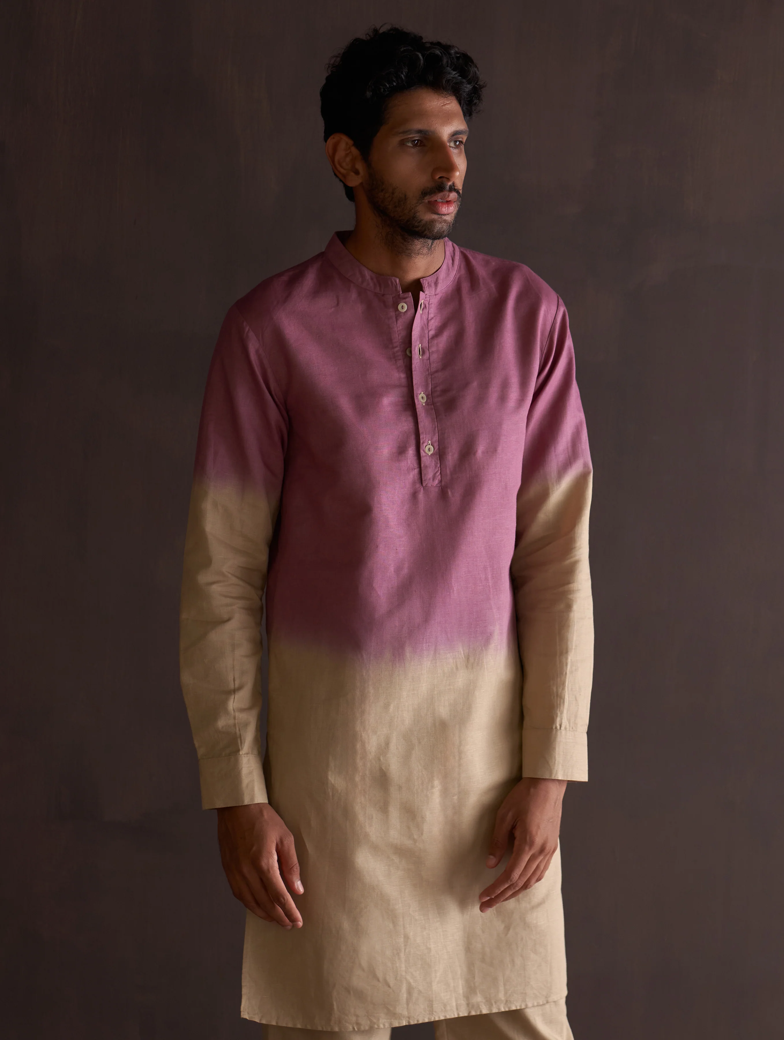 Kash Ombre Kurta Set - Berry - Image 3