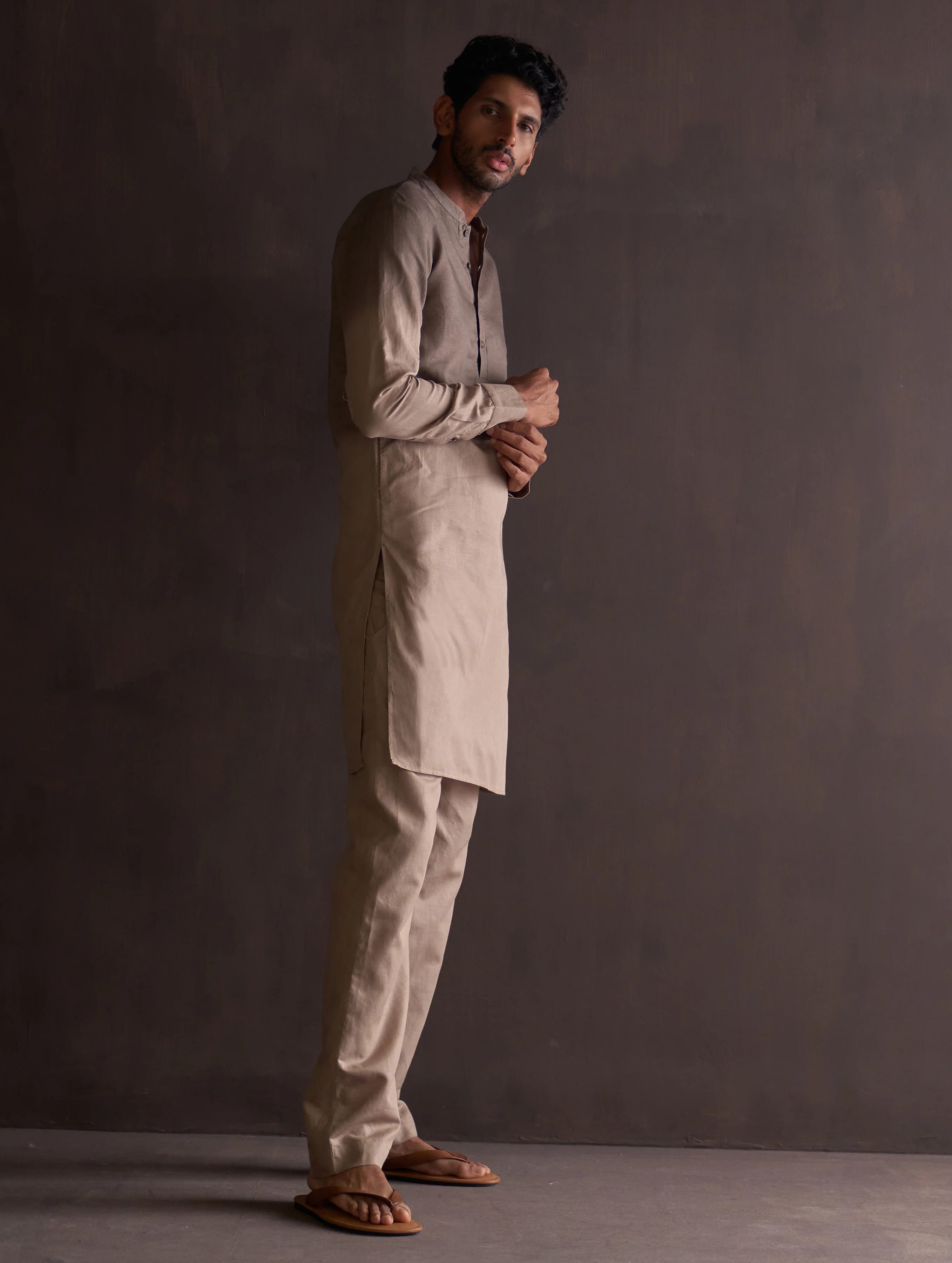 Kash Ombre Kurta Set - River Sand - Image 5